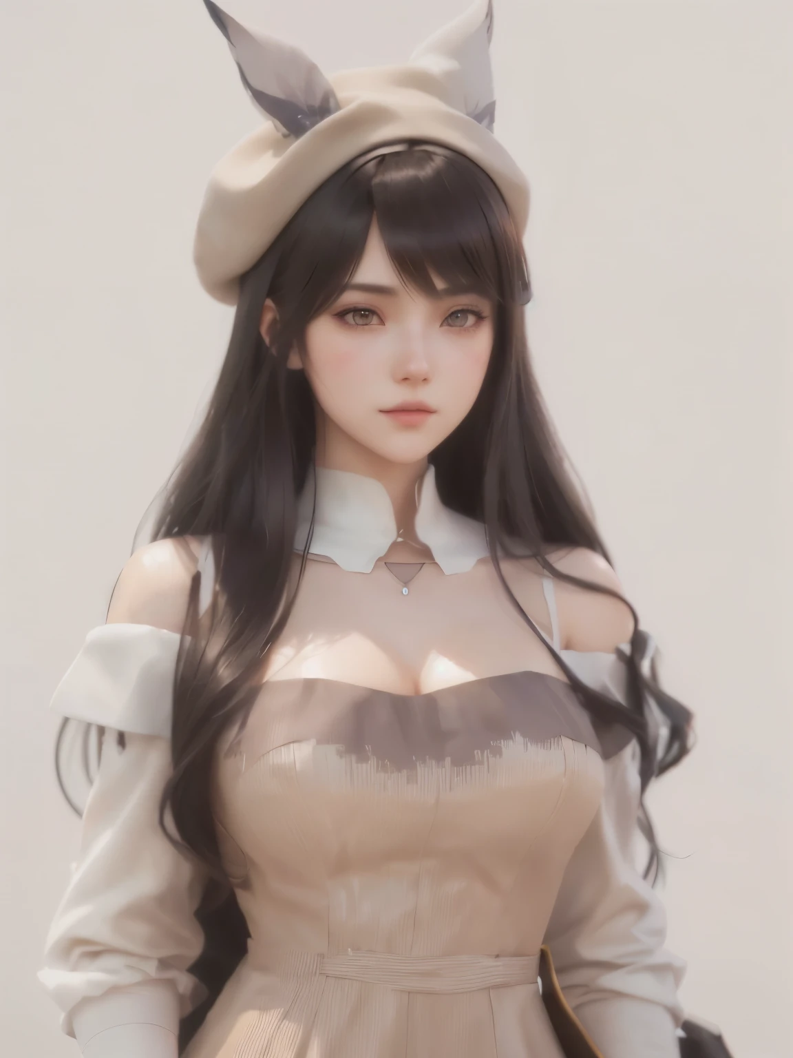 a close up of a woman wearing a dress and a hat, artwork in the style of guweiz, realistic young anime girl, realistic anime 3 d style, guweiz, photorealistic anime girl render, smooth anime cg art, seductive anime girl, anime styled 3d, attractive anime girl, kawaii realistic portrait, 3 d anime realistic, hyperrealistic