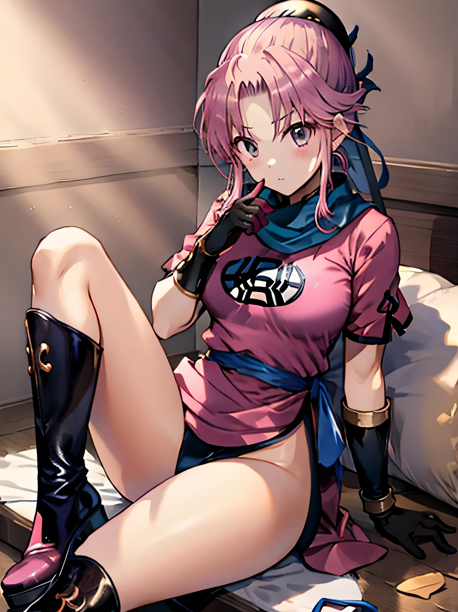 Dragon Quest Maam、Pink Hangerless Gloves,、Chinese Language Services、ribbon、Knee-high boots