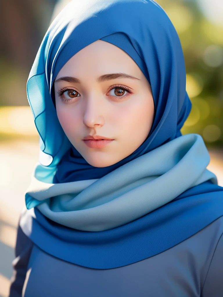 best quality, masterpiece, highres, moslem female dress, necklace, Beautiful face, (upon body from head to waist:1.37), tyndall effect, photorealistic, dark studio, rim lighting, two tone lighting, 8k uhd, dslr, soft lighting, high quality, volumetric lighting, candid, Photograph, high resolution, 4k, 8k, Bokeh, (hyperrealistic girl), (illustration), (high resolution), (extremely detailed), (best illustration), (beautiful detailed eyes), (best quality), (ultra-detailed), (masterpiece), (wallpaper), (photorealistic), (natural light), (rim lighting), (detailed face), (high detailed realistic skin texture), (anatomically correct), (solo), (1 woman), (heterochromic eyes), (detailed eyes), (sparkling eyes), (long legs), (big breasts), (dynamic pose), (concentrated expression), (wearing hijab:1.4), moslem headscarf.