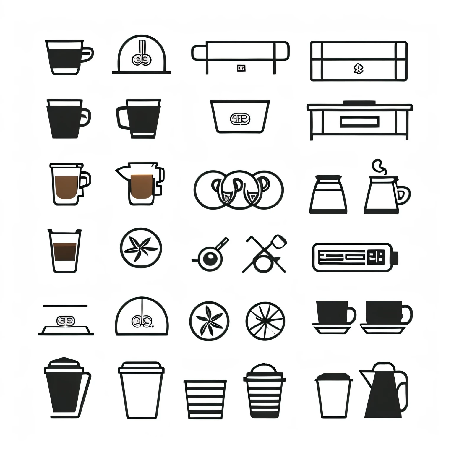 Cover,Coffee elements,Rich in Coffee elements,The background is simple and clean,flat design, Vector illustration, Icon, detailed 2d illustration, Flat illustration, Digital Illustration, Digital Artwork,No text poster