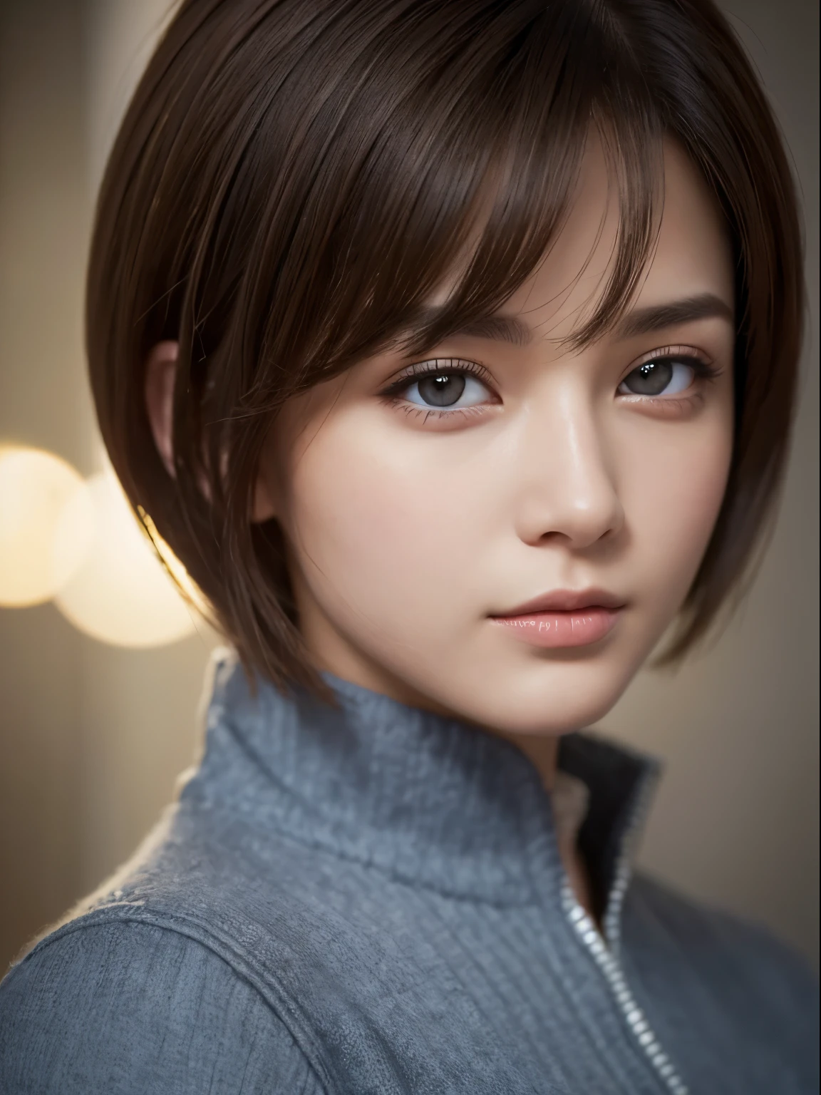 highest quality, Ultra-high resolution, (Realistic: 1.4), beautiful Eyes, Super beautiful, Short Hair, beautiful, beautiful Soldier, Eyes that beckon, Mistress&#39;s point of view, Attractive look, Sexy smile, Perfect Style, Perfect balance, Detailed skin, Mischievous Gaze