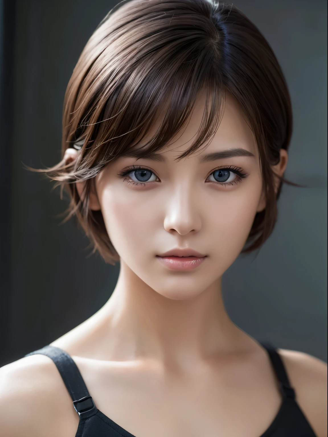 highest quality, Ultra-high resolution, (Realistic: 1.4), beautiful Eyes, Super beautiful, Short Hair, beautiful, beautiful Soldier, Eyes that beckon, Mistress&#39;s point of view, Attractive look, Sexy smile, Perfect Style, Perfect balance, Detailed skin, Mischievous Gaze