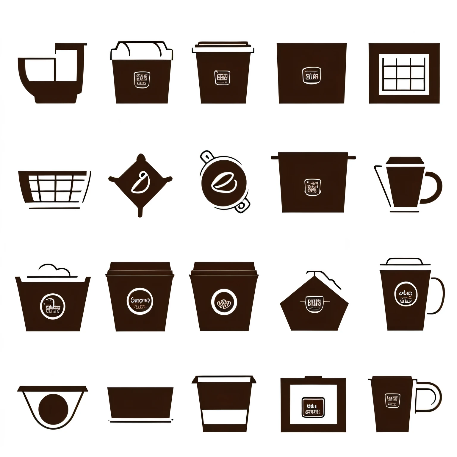 Cover,Coffee elements,Rich in Coffee elements,The background is simple and clean,flat design, Vector illustration, Icon, detailed 2d illustration, Flat illustration, Digital Illustration, Digital Artwork,No text poster