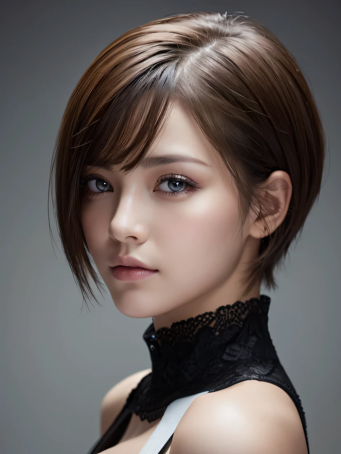 highest quality, Ultra-high resolution, (Realistic: 1.4), beautiful Eyes, Super beautiful, Short Hair, beautiful, beautiful Soldier, Eyes that beckon, Mistress&#39;s point of view, Attractive look, Sexy smile, Perfect Style, Perfect balance, Detailed skin, Mischievous Gaze