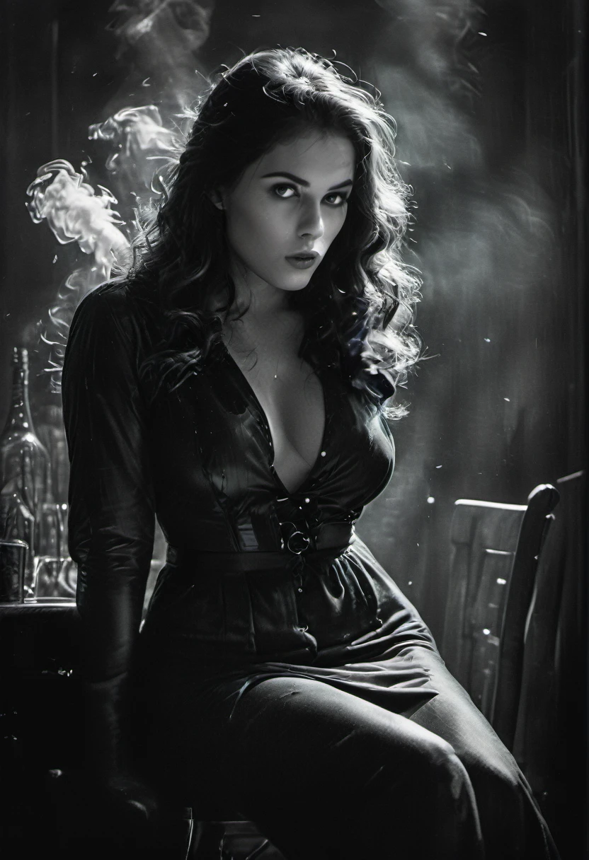 20 years old girl bombshell lookalike, sitting on the chair, vintage, retro pin up style,sexy, mouth O, surprised, up skirt, flowing skirt, colorful , masterpieces, illustrated,ambr1, large breasts, High-key lighting Style