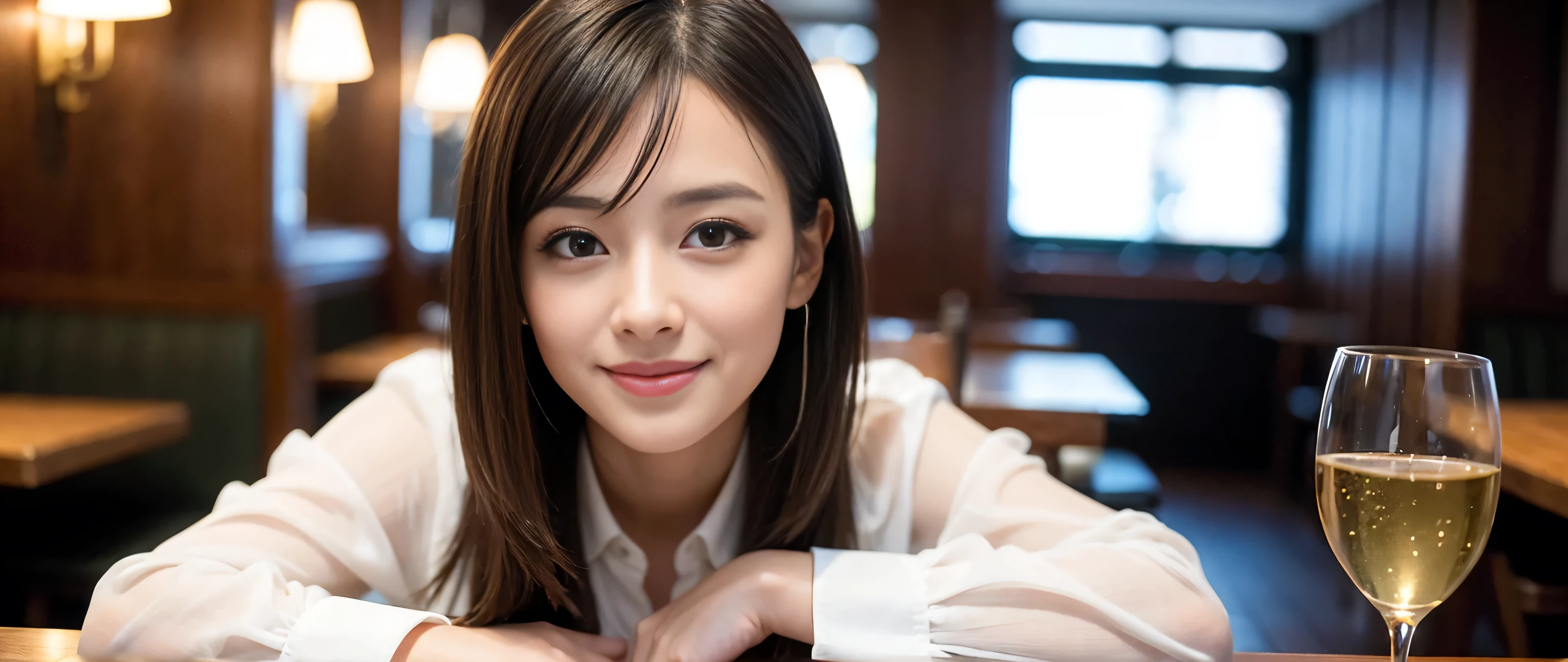 ((highest quality、8k、masterpiece:1.3))、Two beautiful women、Slim body、((Bob Hale、Straight hair:1.2))、(to be born, highest quality, masterpiece:1.5), (Realistic, Intricate details:1.2), Ultra-high resolution, Wine glass on the table、Facial lighting、Amazing view of the sunset sky and clouds、Amazing mountain views、A bright smile、A lovely woman with a smile、Bright image、The beauty of wine, Beautiful Face, blue eyes, The light shines on your face, Blushing, short hair,Bright Face、 (41 years old), 39 years old, Lady、red wine 、Appetizers、Italian food、Wine bottle、Champagne、sparkling wine、Two beauties、Brown Hair、Shortcuts、Long sleeve shirt、dress、Pretty Woman 1, (Slim face), (The body is slim), (Brown Hair), (Shortcuts), cheeks turn a little red,Attractive beauty、, Out of the window, A beautiful and detailed night view unfolds.........., restaurant, In a prominent place (From the waist up) Nova Frog Style, actress, model, Upper Body, White wine, slim, wine glass, A wine glass placed in the middle, smile, (smile: 1.15), Beautiful fine grain, Depth f/2,saturation, High Contrast, Strong light and shadow,Moist Body:1.5、3D texture、Delicate eyes、Brown Hair、The hair is very shiny、