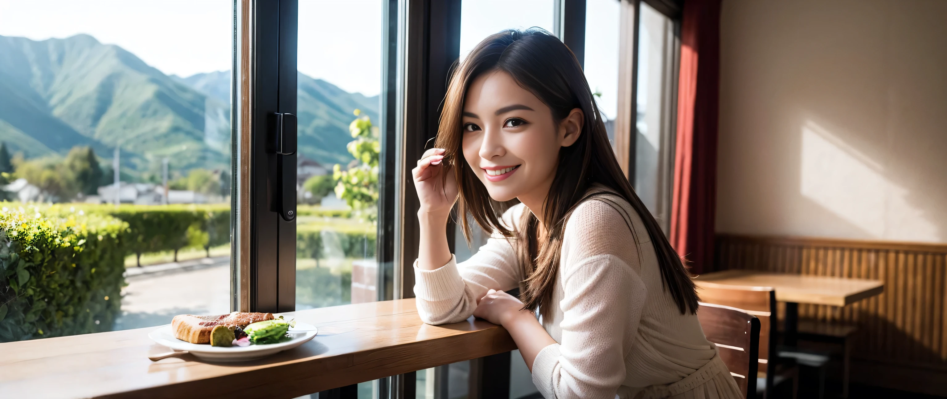 ((highest quality、8k、masterpiece:1.3))、Two beautiful women、Slim body、((Bob Hale、Straight hair:1.2))、(to be born, highest quality, masterpiece:1.5), (Realistic, Intricate details:1.2), Ultra-high resolution, Wine glass on the table、Facial lighting、Amazing view of the sunset sky and clouds、Amazing mountain views、A bright smile、A lovely woman with a smile、Bright image、The beauty of wine, Beautiful Face, blue eyes, The light shines on your face, Blushing, short hair,Bright Face、 (33 years old), Age 35, Lady、red wine 、Appetizers、Italian food、Wine bottle、Champagne、sparkling wine、Two beauties、Brown Hair、Shortcuts、Long sleeve shirt、dress、Pretty Woman 1, (Slim face), (The body is slim), (Brown Hair), (Shortcuts), cheeks turn a little red,Attractive beauty、, Out of the window, A beautiful and detailed night view unfolds.........., restaurant, In a prominent place (From the waist up) Nova Frog Style, actress, model, Upper Body, White wine, slim, wine glass, A wine glass placed in the middle, smile, (smile: 1.15), Beautiful fine grain, Depth f/2,saturation, High Contrast, Strong light and shadow,Moist Body:1.5、3D texture、Delicate eyes、Brown Hair、The hair is very shiny、
