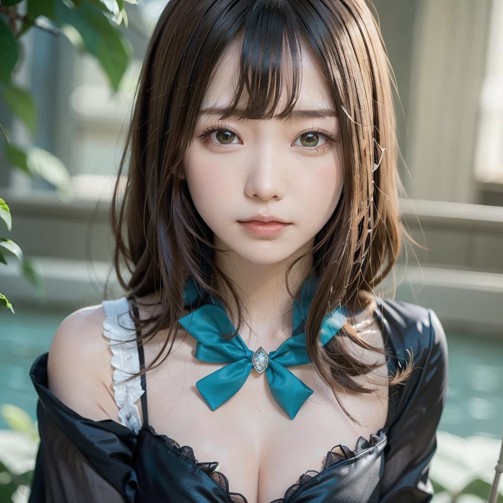 (Dynamic Angle:1.3),Extreme close up,the wind is strong,映画ofハイライト,1人of女of子,Upper Body,dancing,View your viewers, violet_Evergarden, alone, jewelry, blank eye,brooch, blonde_hair,( vevry long hair:1.2),floating hairlong_sleeve, ribbon, green_eye, Jacket, dress, gem, hair_ribbon,null, depth_of_Field, a close view of flying petal,