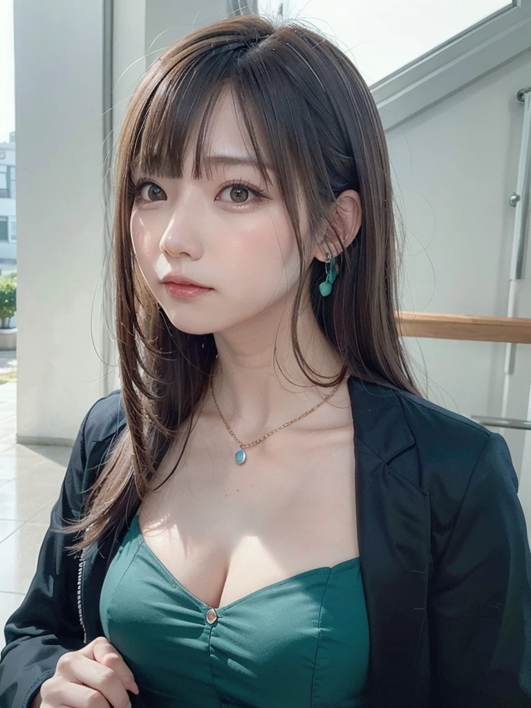 (Dynamic Angle:1.3),Extreme close up,the wind is strong,映画ofハイライト,1人of女of子,Upper Body,dancing,View your viewers, violet_Evergarden, alone, jewelry, blank eye,brooch, blonde_hair,( vevry long hair:1.2),floating hairlong_sleeve, ribbon, green_eye, Jacket, dress, gem, hair_ribbon,null, depth_of_Field, a close view of flying petal,