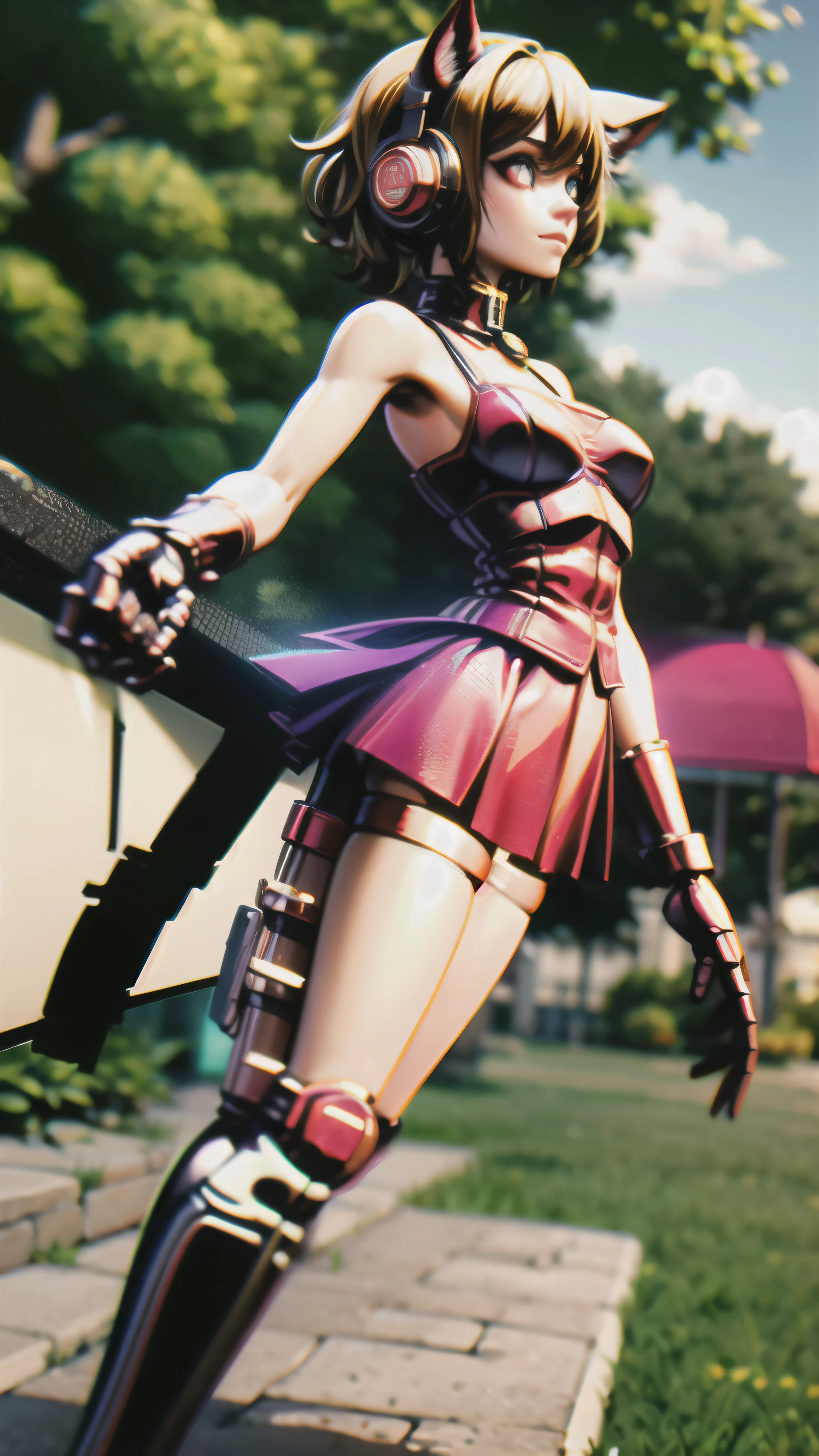 My girlfriend is a military combat robot disguised as a real student and lurking on campus to protect me，Full body portrait，No expression, no reaction, eyes dull，expressionless face，Seriously，Vibrant fair complexion，smooth skin，simulated skin，Simulation human appearance，bright red eyes，Dark blue full-cover cat ear headphones，dark blue underwear，sleeveless，Strapless，No clothes，no pants，No skirt，exposed，Expose，Exposed breasts，Exposing belly，Backless，flat chest，Flat chest，Toned abdominal muscles，Strong abdominal muscles，Bare legs，Showing thighs，Show your calves，Short stature，Luo Li，primary school student，Kindergarten，Thin legs，barefoot，angle of light，No shoes，no socks，thin waist，long fingers