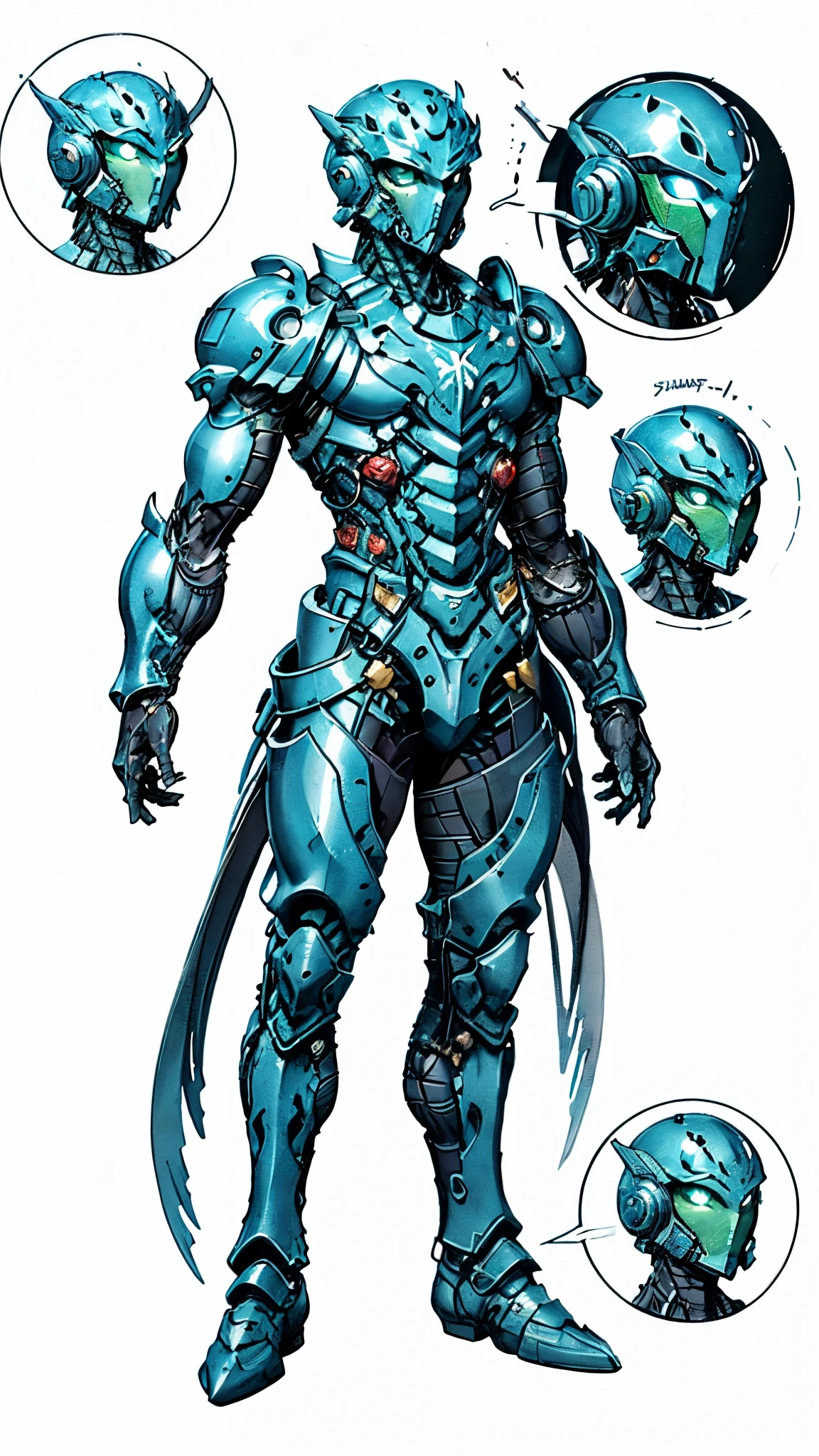 A man wearing a full-face helmet, a fantasy-style biotech armored combat suit, green eyes, (a composite layered chest armor), fully enclosed shoulder guards, matching arm and leg guards, the belt is adorned with Rose-shaped gemstone, (the color scheme is primarily white with red and blue accents), the design balances heavy with agility, a high-tech bio-mecha armor, (Armor Concept Inspired by Rose, stand on the top of a skyscraper in a futuristic sci-fi city), this character embodies a finely crafted fantasy-surreal style armored hero in anime style, exquisite and mature manga art style, (battle damage, element, plasma, energy, the armor glows), ((male:1.5)), metallic, real texture material, dramatic, high definition, best quality, highres, ultra-detailed, ultra-fine painting, extremely delicate, professional, perfect body proportions, golden ratio, anatomically correct, symmetrical face, extremely detailed eyes and face, high quality eyes, creativity, RAW photo, UHD, 32k, Natural light, cinematic lighting, masterpiece-anatomy-perfect, masterpiece:1.5