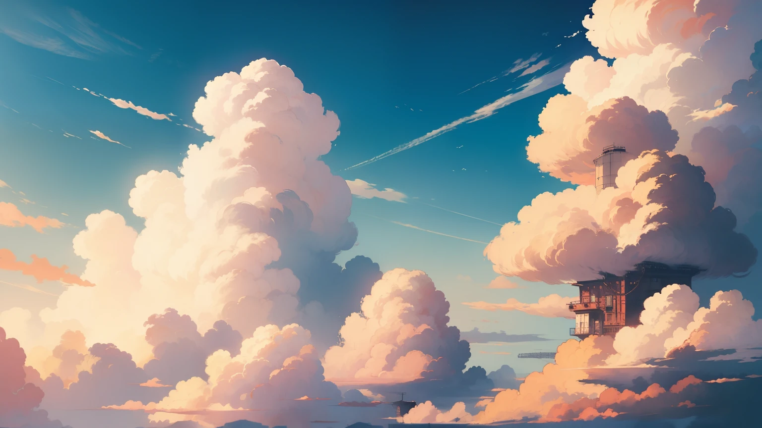 anime style clouds during dusk