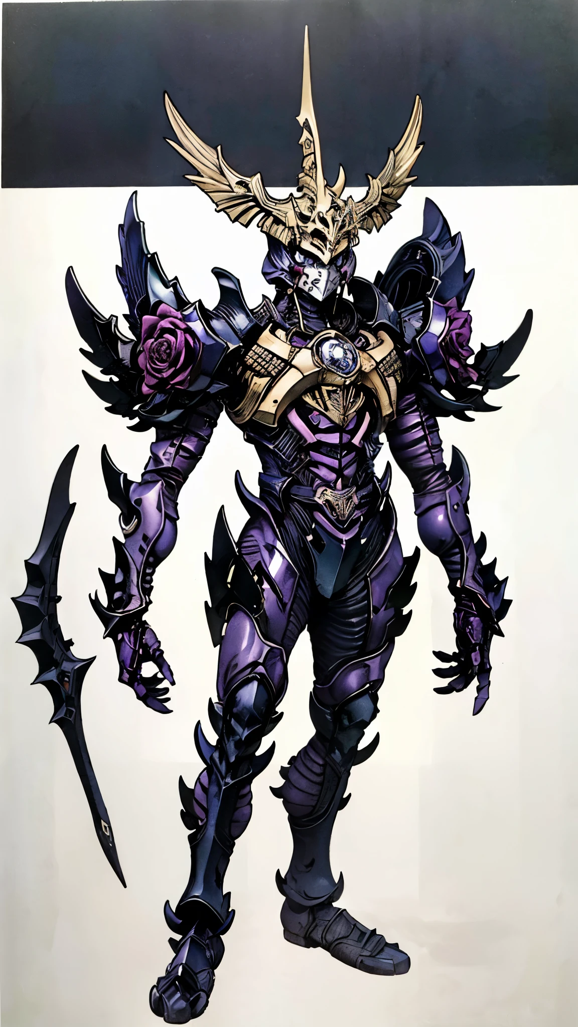 A man wearing a full-face helmet, a fantasy-style biotech armored combat suit, green eyes, (a composite layered chest armor), fully enclosed shoulder guards, matching arm and leg guards, the belt is adorned with Rose-shaped gemstone, (the color scheme is primarily white with red and blue accents), the design balances heavy with agility, a high-tech bio-mecha armor, (Armor Concept Inspired by Rose, stand on the top of a skyscraper in a futuristic sci-fi city), this character embodies a finely crafted fantasy-surreal style armored hero in anime style, exquisite and mature manga art style, (battle damage, element, plasma, energy, the armor glows), ((male:1.5)), metallic, real texture material, dramatic, high definition, best quality, highres, ultra-detailed, ultra-fine painting, extremely delicate, professional, perfect body proportions, golden ratio, anatomically correct, symmetrical face, extremely detailed eyes and face, high quality eyes, creativity, RAW photo, UHD, 32k, Natural light, cinematic lighting, masterpiece-anatomy-perfect, masterpiece:1.5
