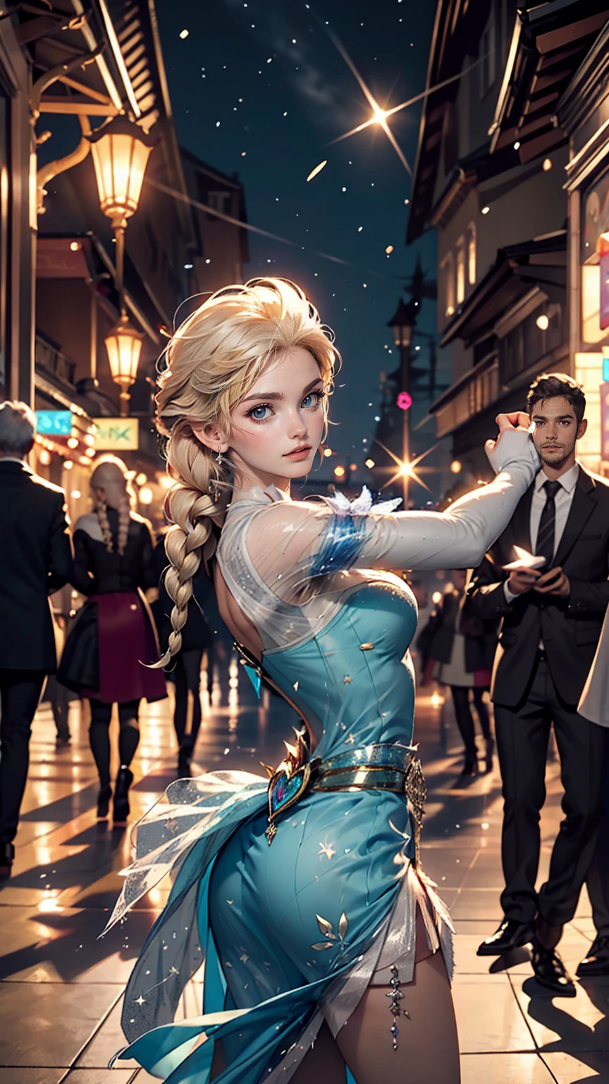 Elsa (frozen) Jack Frost and (DreamWorks) Dancing in a night of stars, magic and snow