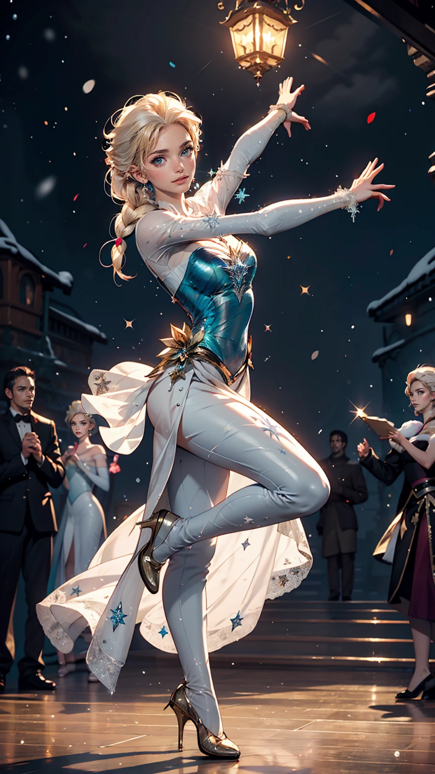 Elsa (frozen) Jack Frost and (DreamWorks) Dancing in a night of stars, magic and snow