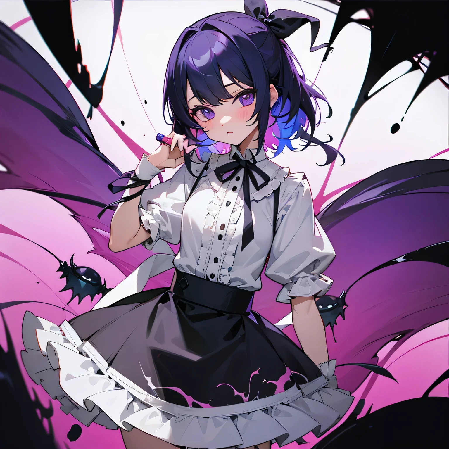 girl、ribbon、Vivid Color、Frilled blouse、venom、syringe