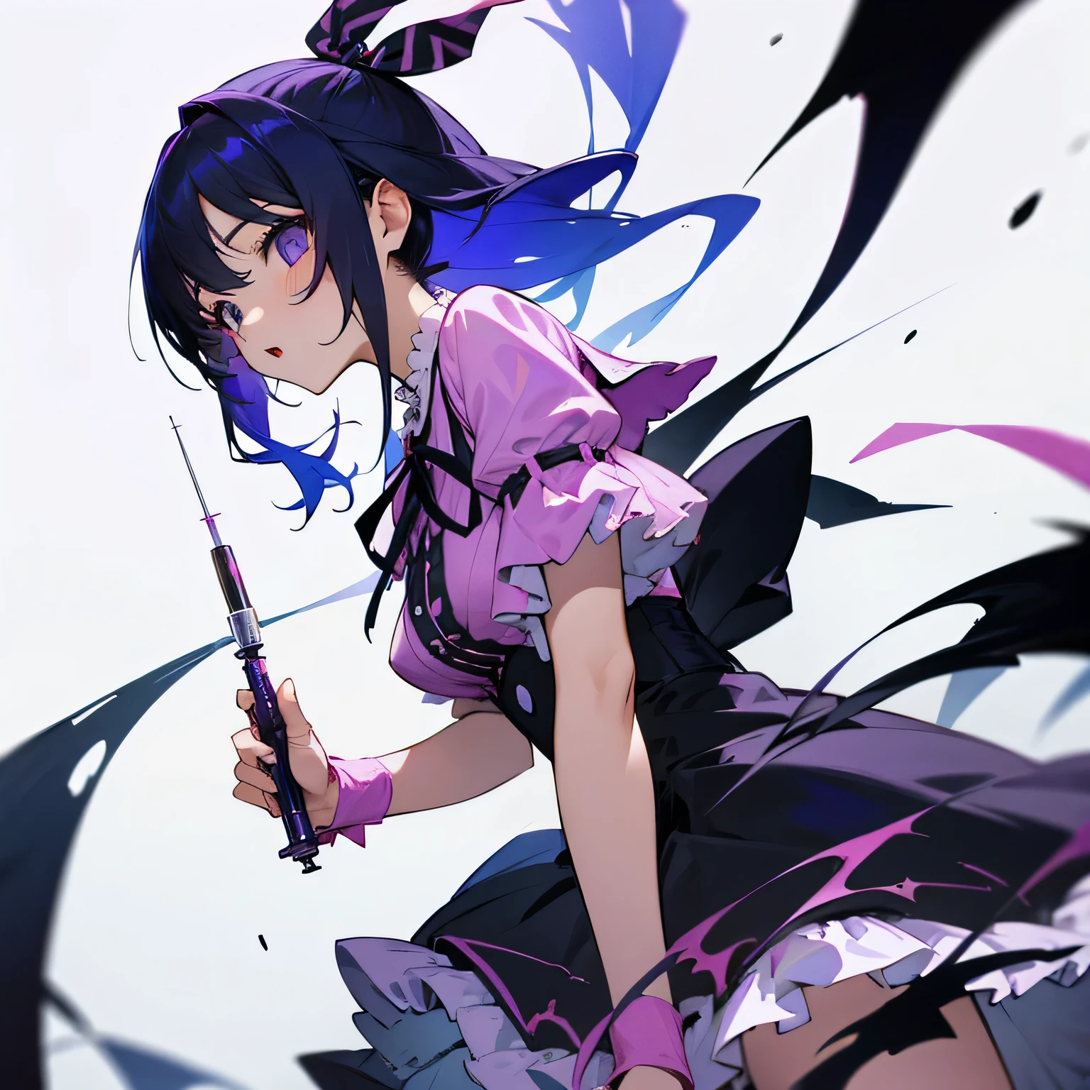 girl、ribbon、Vivid Color、Frilled blouse、venom、syringe