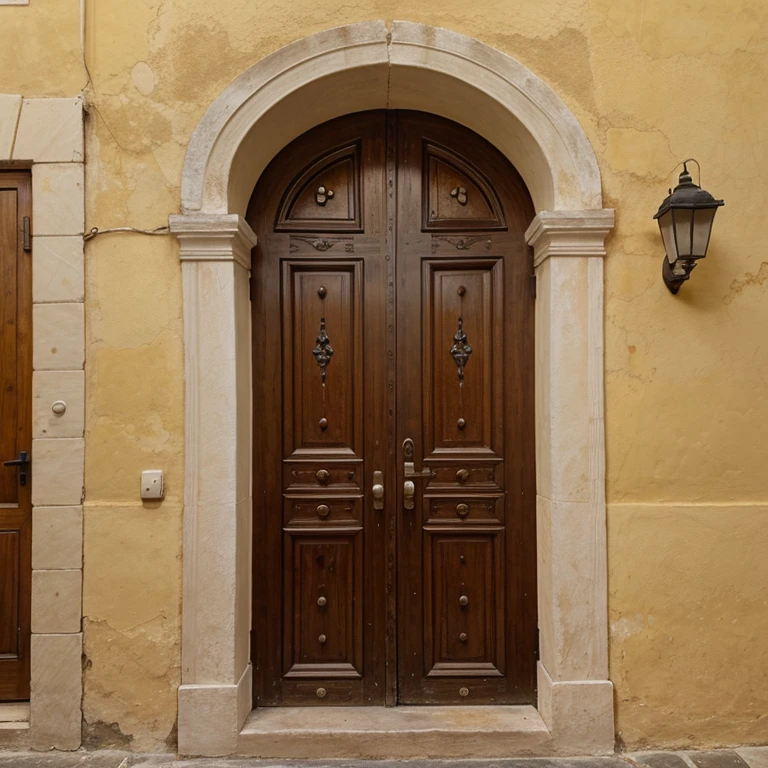Old spanish style hotel door