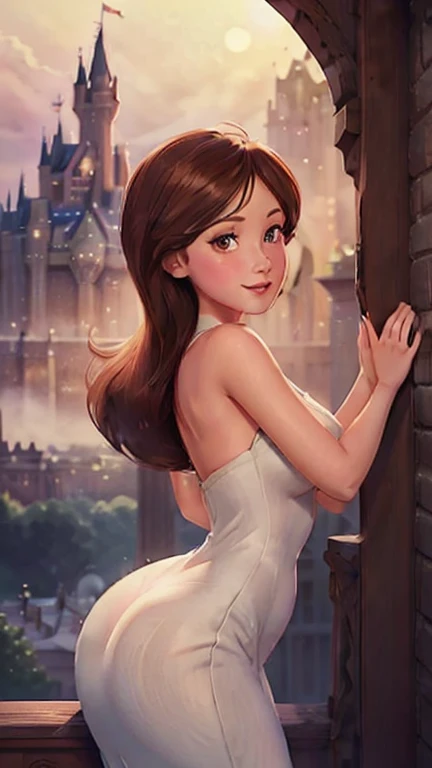 Subject: "Thick Mom - Disney Style"
Creative descriptions: Confident, nurturing, glamorous, curvaceous, elegant, Disney princess-inspired, hourglass figure, warm smile, expressive eyes.
Environment: Enchanting castle, lush gardens, fairy tale setting, magical atmosphere, dreamy lighting.
Mood/Feelings: Romantic, whimsical, enchanting, empowering, nostalgic, fairy tale-like.
Artistic medium/techniques: Digital illustration, soft colors, graceful lines, attention to detail in clothing and accessories, emphasis on natural beauty.
Artists/Art movements: Inspired by the classic Disney animation style, with influences from artists like Glen Keane and Mary Blair.