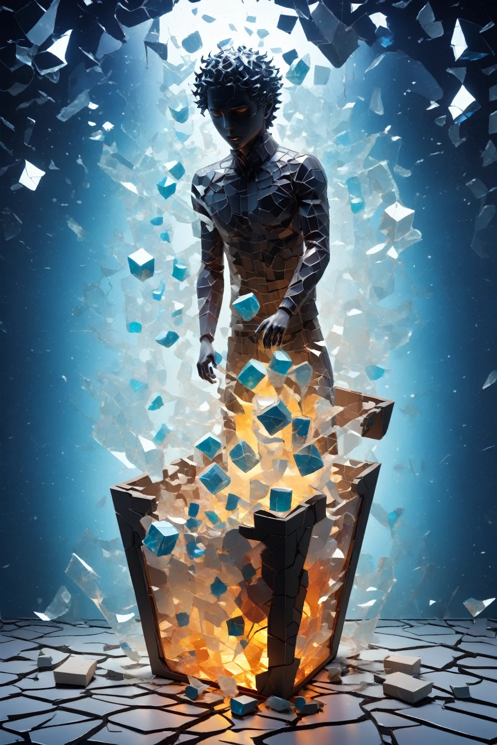 ral-3dcubes,Made_of_pieces_broken_glass,The void roared and trembled violently,and the whole universe was shaking like a broken painting,as if there was a rushing sound,about to burst,
The box was too mysterious. After cracks appeared,the overflowing light rain became stronger by an unknown number of times,
Shi Hao was under tremendous pressure,and he couldn't bear it anymore. The substance in this box was too terrifying. It wanted to erode him and cause him to fall into the darkness,
It pours out divine radiance,but the result is like a surge of the most intense dark matter,
Sacred dark matter,the older pure dark matter,