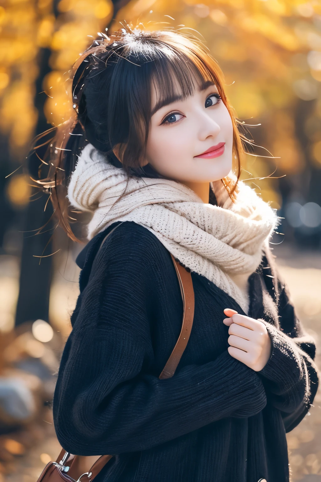 (masterpiece,Captivate:1.5,The biggest attraction for girls,High resolution,high quality)、Beautiful and realistic Japan people、((The aesthetics of nature、Neat winter clothes))、 21 years old、double eyelid、Sparkling eyes、Beautiful body、Perfect Anatomy、Perfect Hips、gravure、