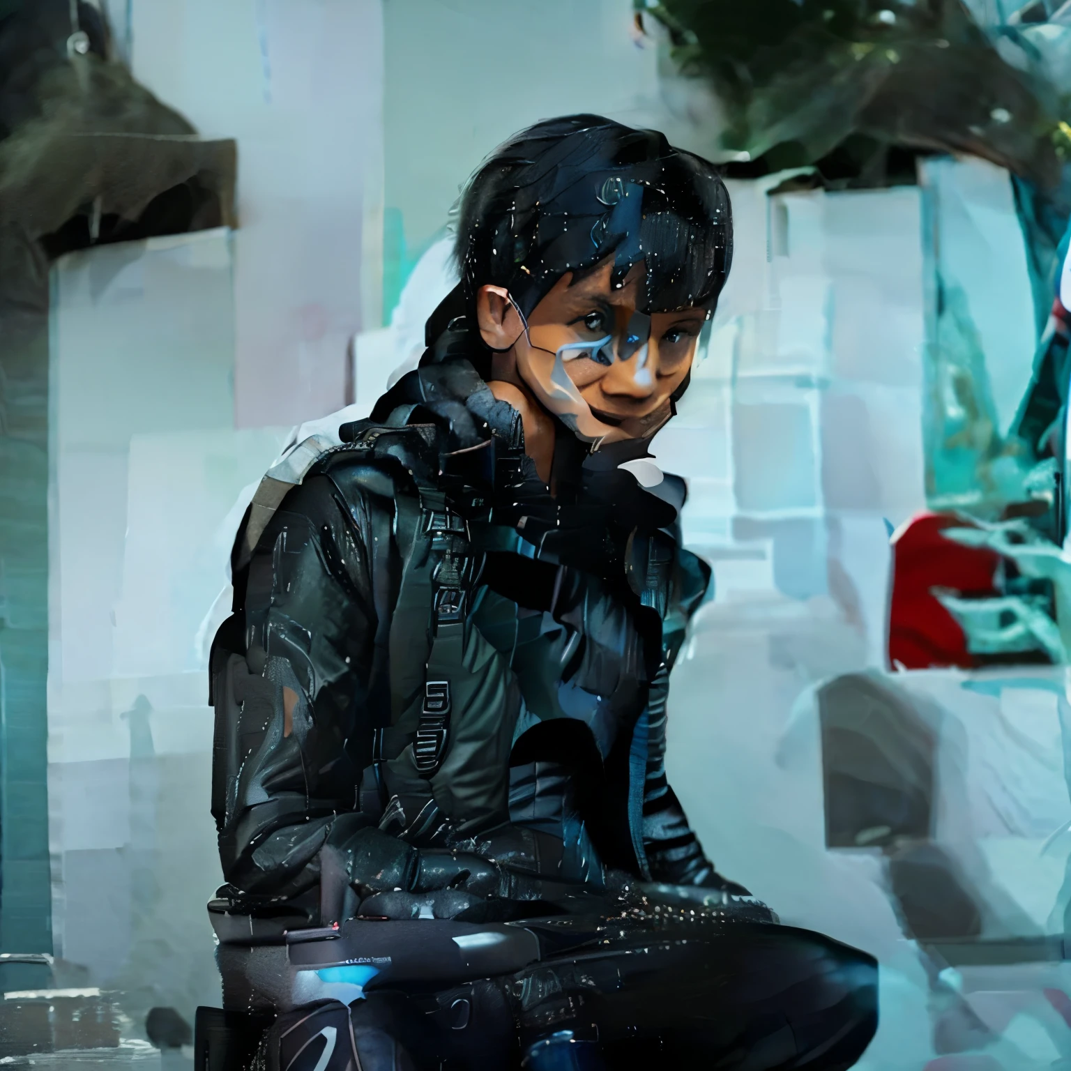 Man in rain