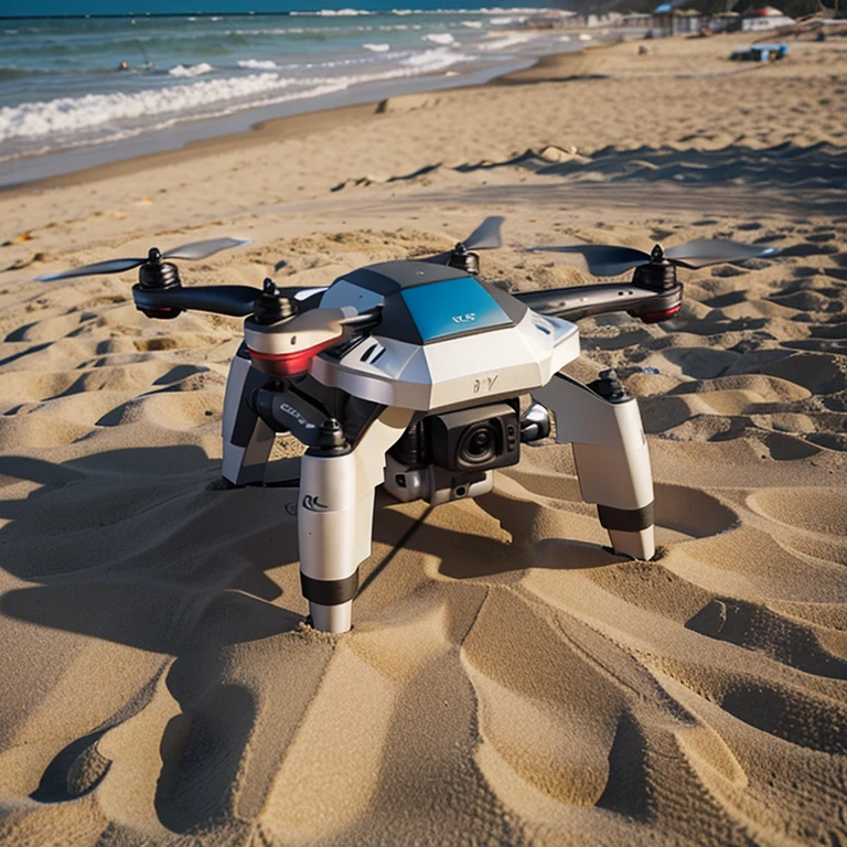 Make me a 3D drone on the theme of the beach and sand, a discreet drone