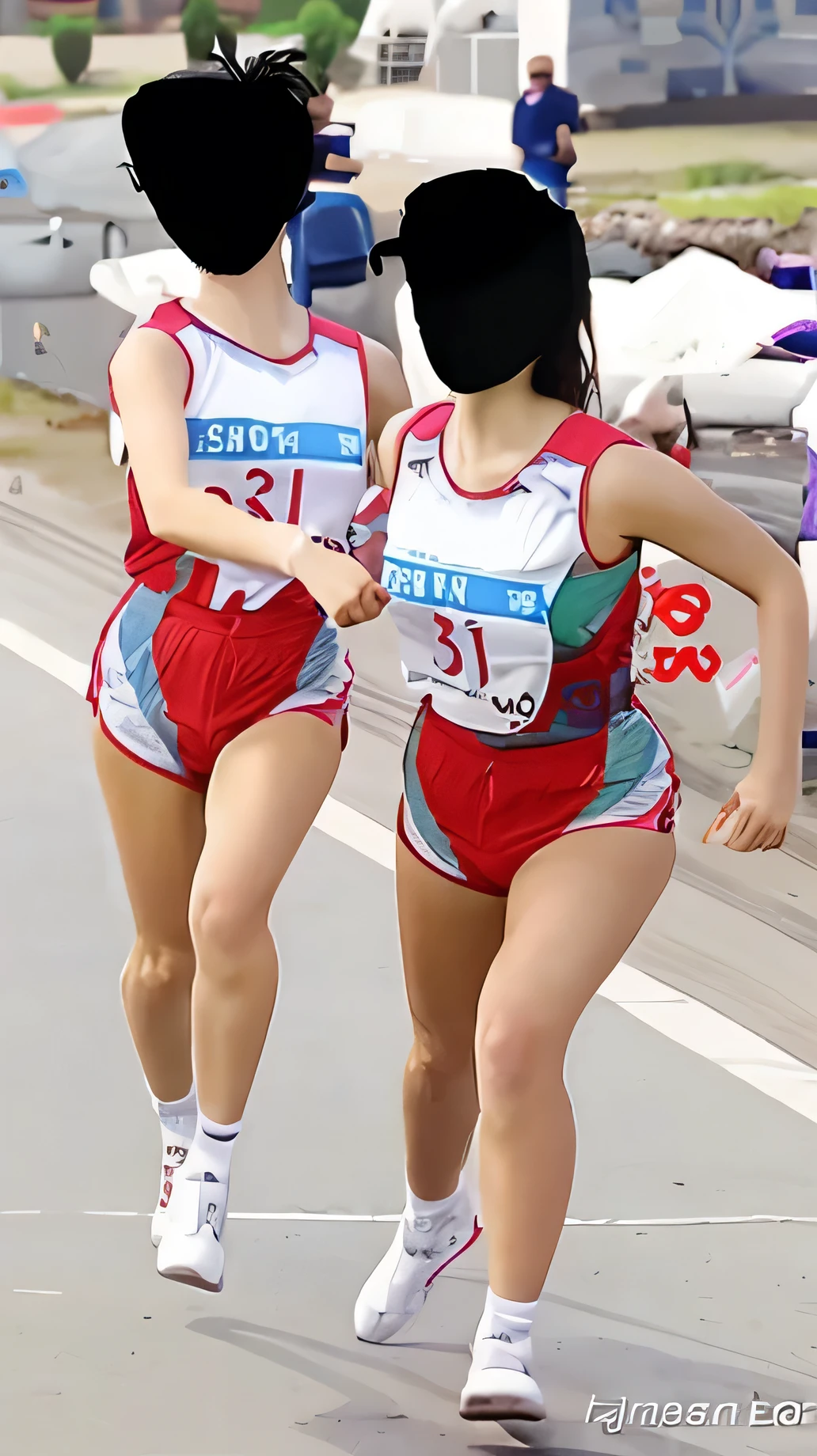 (((Full Body Lesbian)))、Pause、Japanese beautiful girl、((Short Hair Styles))、Perfect Style、Track and field uniforms、Beautiful feet、cute、((Tracking & Women's Track and Field))、(((1 person)))、((Stadium))、超絶cute、smile、Beautiful breasts、Full Body Lesbian、playground、((Excellent style))、((Healthy Body))、 Photorealistic、Beautiful attention to detail、Hyperrealism、High Contrast、Ultra HD、Realistic skin texture、Best image quality、Highest quality、Ultra-high resolution、Fine details、With great care