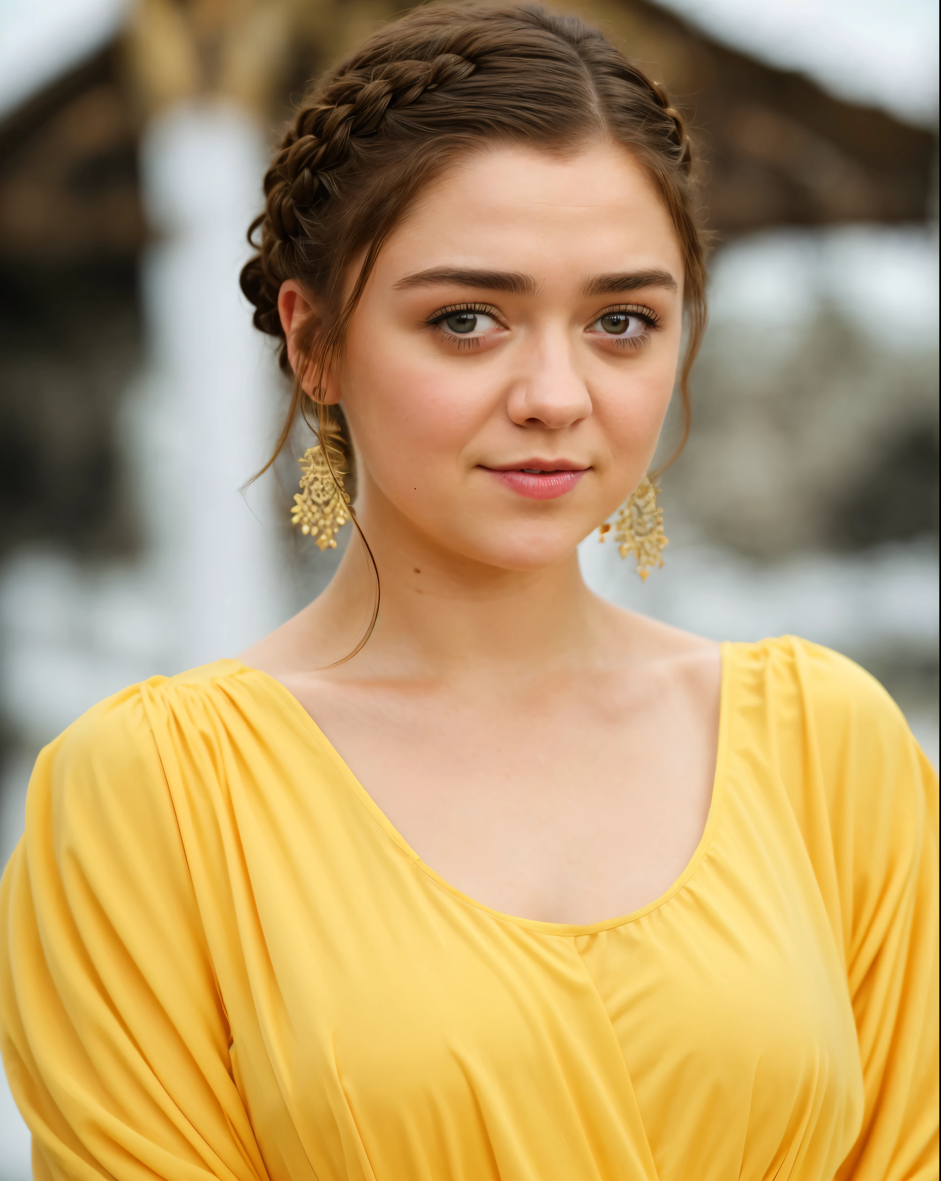 Foto RAW, Arya Stark, Stunning Beauty, Ravishing, Enchantress, Extremely gorgeous lady, Arya Stark PLAYED BY MAISIE WILLIAMS, Queen Arya Stark, she a mature woman now, milf, sexy mediaeval battle dress, gladiator woman, body, 40 years old Woman, Roman slave dress, cotton dress, busty mediaeval costumes, body revealing costumes, perky breast, big natural breast, erotic costumes, lusty physique, seductive figure can capture every people's attention, Game of thrones costumes, revealing captivating figure, Mediaeval costumes, revealing clothes, A tomboy, she would rather fence than dance, warrior queen , game of thrones screen caps, Game of Thrones Series, (pele altamente detalhada: 1.2), 8k UHD, DSLR, soft-lighting, alta qualidade, grain of film, Fujifilm XT3, flawless picture, highly detailed, detailed Beauty, intricate, 32k, sharp picture,