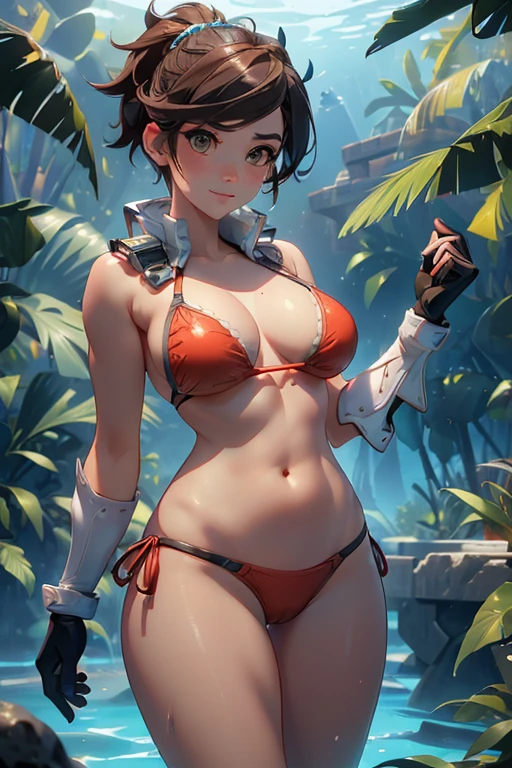 1girl, swimming underwater, looking at beautiful coral reefs and fish, tropical paradise, (masterpiece), (best quality), tracerover, 25 years old, brown hair, spiked hair, short hair, sexy bikini, dive mask, ((detailed)), ((best quality)), ((masterpiece)), extremely detailed CG unity 8k wallpaper, 32k, focus sharp, photo of perfecteyes eyes, perfecteyes eyes, Masterpiece, raw, beautiful art, professional artist, 8k, very detailed face, very detailed hair, perfectly drawn body, beautiful face, very detailed eyes, smiling, rosey cheeks, intricate details in eyes, perfect fit body, beautiful body, extremely detailed, intricate details, highly detailed, sharp focus, detailed skin, realistic skin texture, texture, detailed eyes, high resolution, kodak vision color, foto_\(ultra\), post-processing, maximum detail, roughness, real life, ultra realistic, photorealism, photography, absurdres, RAW photo, highest quality, high detail RAW color photo, professional photo, extremely detailed UHD 8k wallpaper unit, best quality, highres, (masterpiece, top quality, high resolution:1.4), photo, cinematic, film grain, sharp, soft natural light, magic photography, super detailed, anatomically correct, perfect anatomy, cameltoe.