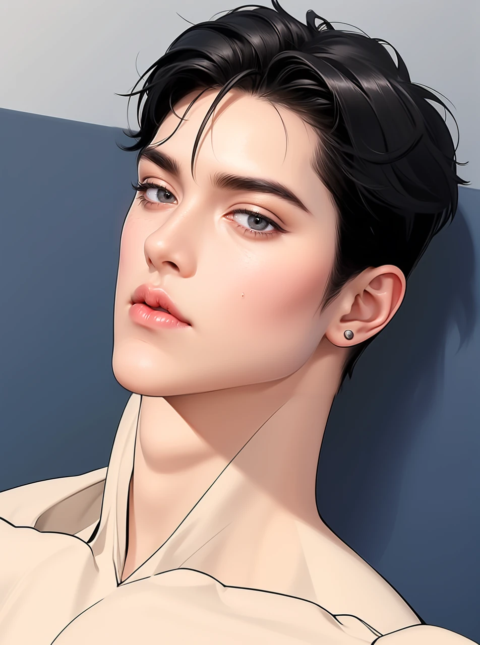 (best quality,4k,8k,highres,masterpiece:1.2),ultra-detailed,realistic,professional,(portraits,concept artists),vivid colors,sharp focus,HDR,studio lighting,(black hair:1.1),(black eyes:1.1), a man, muscualr,strong body,trained, ((wearing half sleeve black undershirt)),