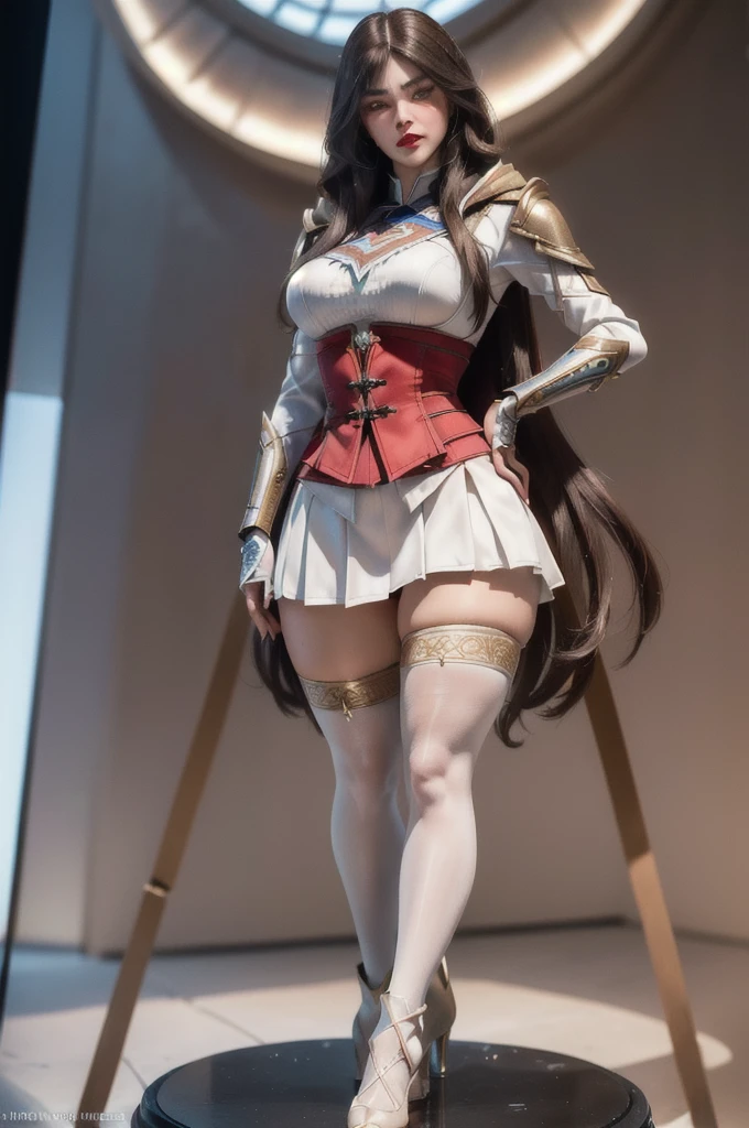 very detailed RAW color photo, 1 girl, (((18 years))), (((very young))), (((very detailed perfect body))), (((ultra sharp curves))), (((superior quality, 8k, masterpiece: 1.3)), sharp focus: 1.2, (((extremely beautiful girl with perfect figure: 1.4))), ((very thin waist: 1.2)), ultra detailed skin texture, ((smooth and soft skin)), ultra detailed fabric texture, extremely beautiful ultra detailed face, (((extremely beautiful))), intricate details, ultra detailed, ((Kassandra wearing Ezio Auditore's Assassin's Creed costume hooded)), ((((straight brown hair))), extremely beautiful Greek, (((extra long mane with bangs))), (hair on the face), dynamic pose, ((the suit leaves the thighs exposed)), ((ultra detailed legs)), ((the uniform wears a miniskirt))), (((ultra detailed waist))), ((wide hips))), (((thick thighs))), sexy, (((extreme hourglass figure))), (((red lipstick)), ultra detailed lips, ultra detailed blue eyes, ((angry look)), ultra detailed provocative mouth, extremely beautiful seductive lips, ((blush)), (makeup), (((model body))), (((ultra defined waist))), eye shadow.