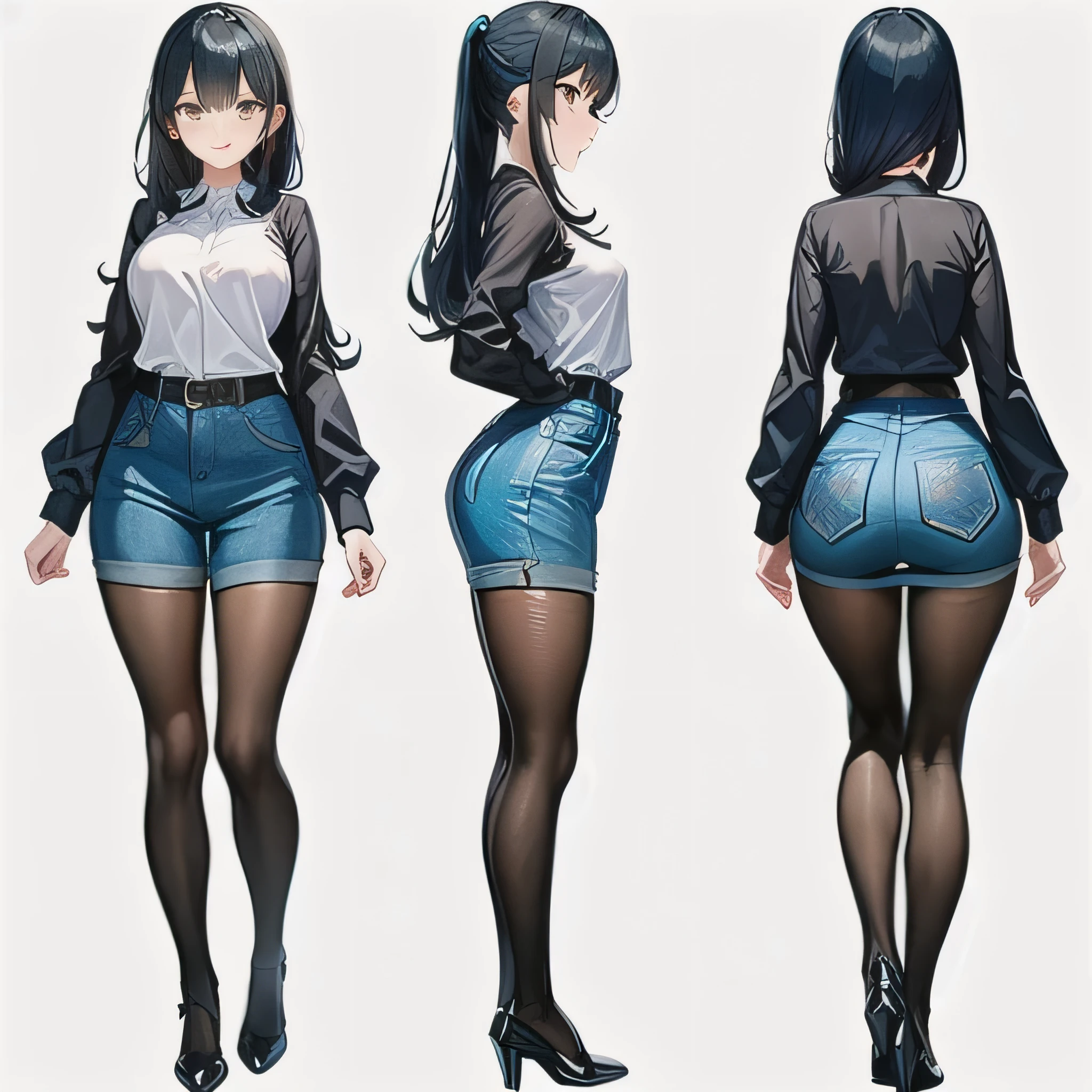 Original character sheet, Pose reference,In one pose. 8k,high quality, High resolution, 4K, hd,(Well designed face), Great face, (Very detailed), Beautiful Eyes, All images must be full body, A total of 3 images are required, Front view, Use manga style, All photos must be of the same girl, All sizes required,,uniform,high school girl,8k,high quality, High resolution, 4K, hd,(Well designed face), Great face, (Very detailed), Beautiful Eyes, All images must be full body,,Thick thighs, You must write the whole body,Anime Style,, You must write the whole body,