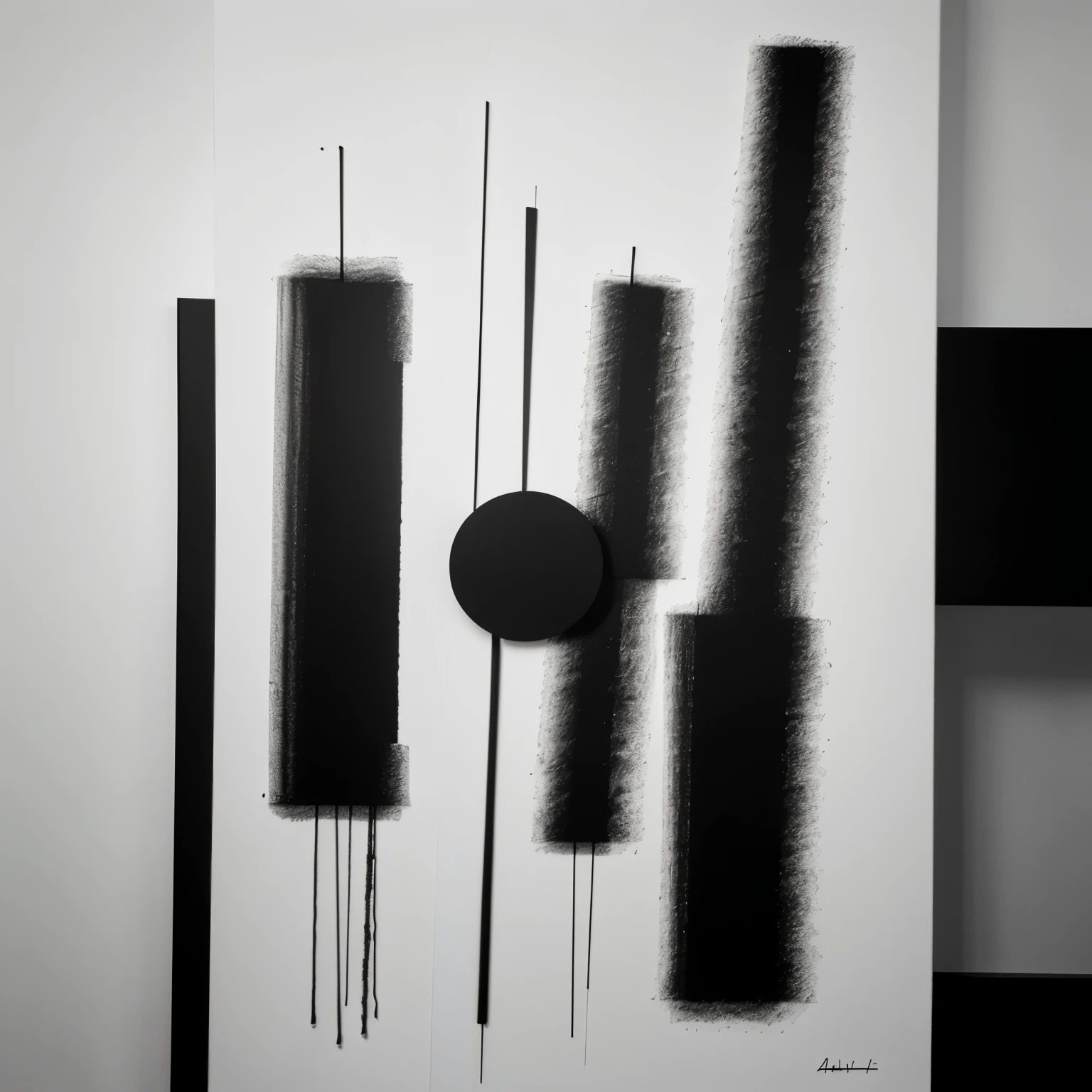 Arte abstracto, minimalista, monochrome, espeluznante