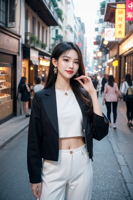 Beautiful girl: Asia, siêu dễ thương;
age: from 18-20 years old;
hair: không có hair, skinhead, bald like a monk;
skin bath: milk white, rosy and flawless;
eye: jet black, almond shaped, cold type, youthful, trong trẻo, siêu detail, elegant, charming, trang điểm high solution, true, bắt eye;
mí eye: delicate, Perfect Beauty;
eyebrow: cong, dear, high solution;
face: beautiful, pure, like a fairy, light makeup, lovely, Perfect balance, đẹp đến từng detail;
nose: xinh, lovely, cao;
cheekbone: prominent;
lip: charming, light red lipstick, son bóng lovely;
răng: Beaming smile, Lily-white;
mechanical: full of youth, Fits tight with pants;
accessory: Cord, earring, bracelet;
Fashion style: high-class, Modern 2024, luxurious;
Image quality: non-NSFW, (((8K CG HD))), high solution, Super nice graphics, professional, detail, colourful, super cool, advanced techniques, RAW true;
light:color complexity, black gold rays;
sunlight: exploit, illuminate the girl&#39;s body;
background font: random, beautiful;
(((Girl standing on shopping street))), the girl smiled brightly;
Colorful street art, The photo is visually appealing;