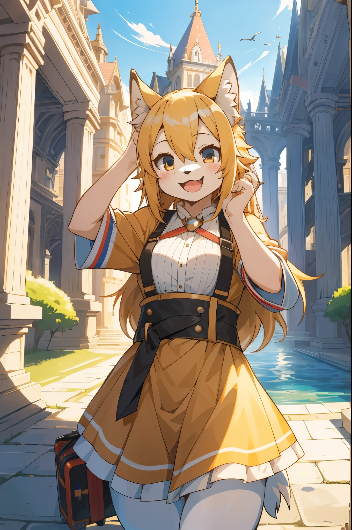 cover_page, super high resolution, detailed background, World Heritage Site, 6+boys, 6+girls, Happy, joyful, absurdres(Photos of solo travelers)(kemono, furry anthro),