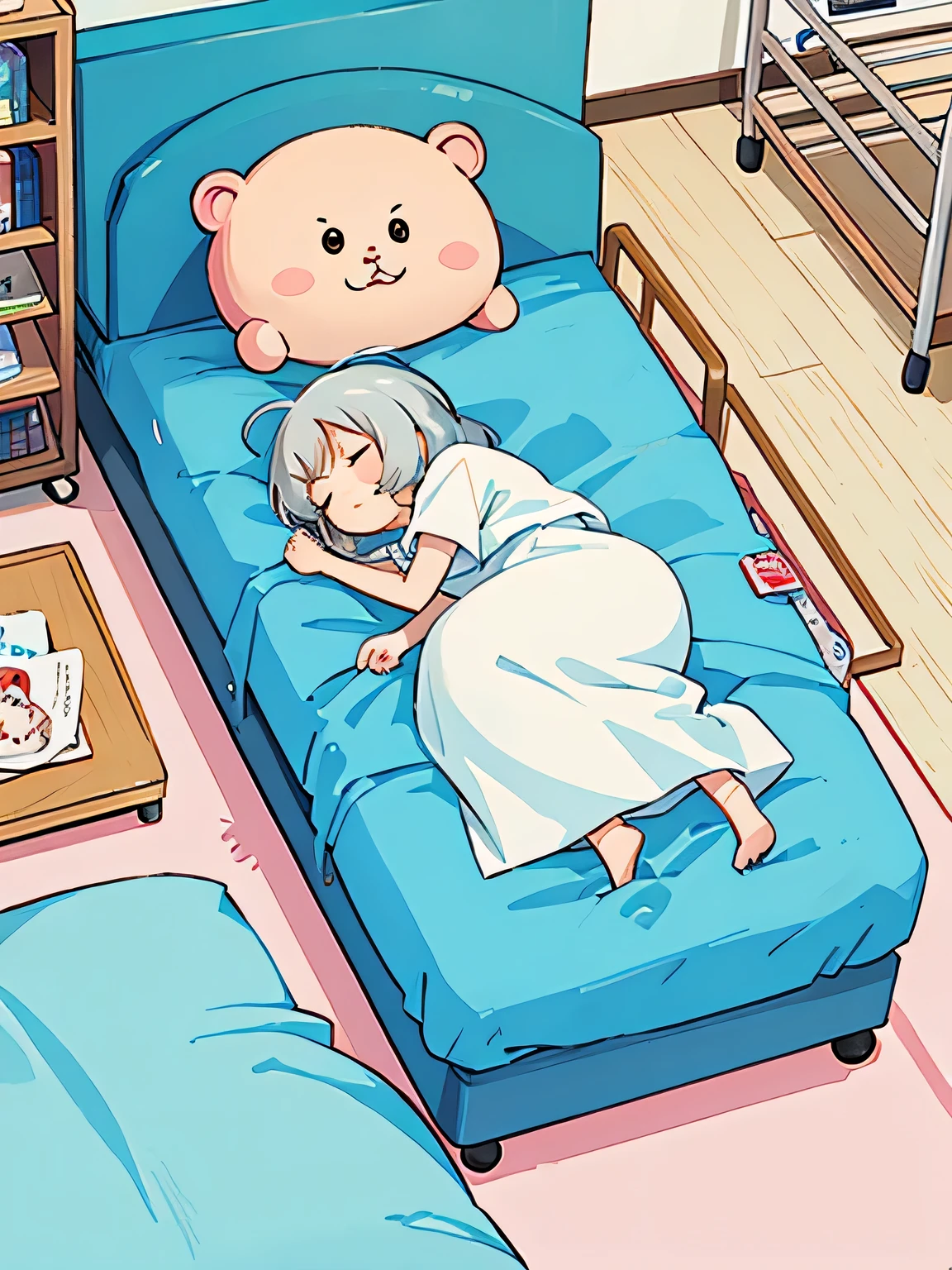 hayao Miyazaki、Kawaii Design, most beautiful girl ever、Chibi, afternoon nap、monkey, hospital bed