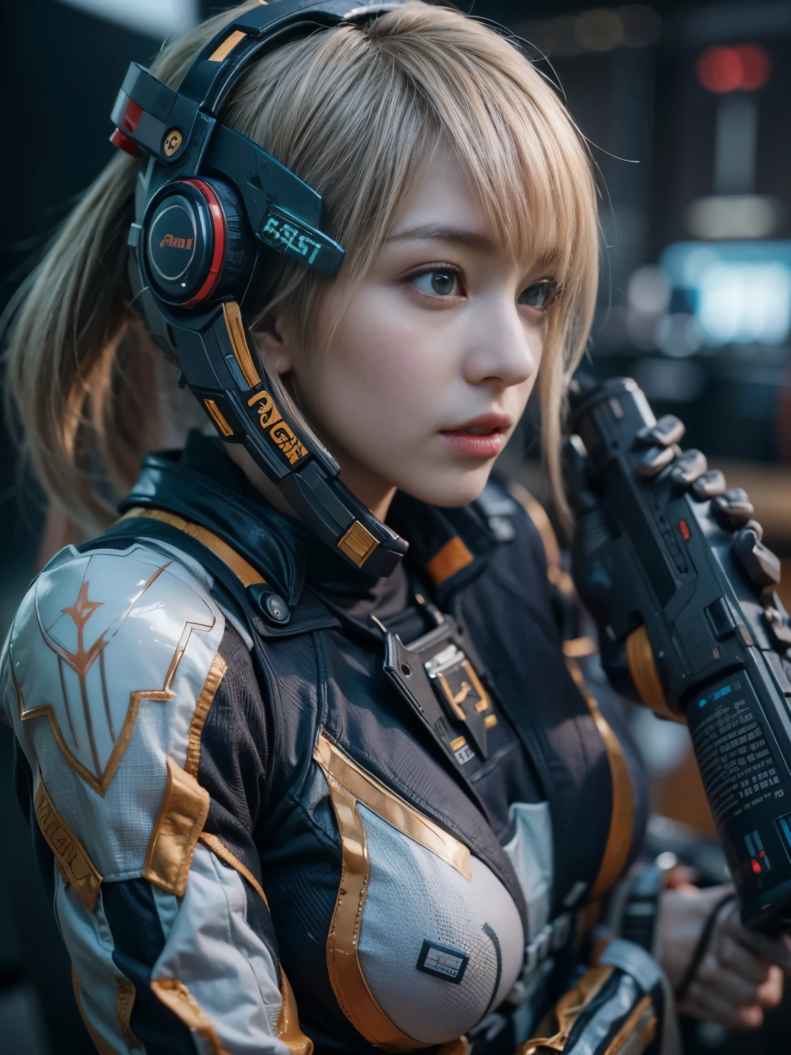Q version,Cute pretty girl,Ultra-photorealism,Hyper Detail,Like the whole body,24th century,SF Baby Girl,Starcraft Human Soldier Warframe,Gauss Rifle,Highly detailed surreal VFX,Dirt,Vision,Ultra-fine,Super detailed,high quality,8k ,OC Rendering,Dynamic Viewing Angle