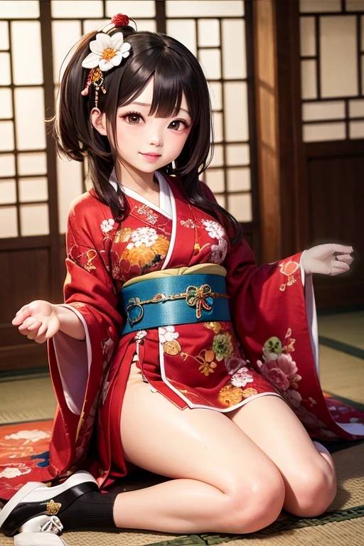 Alafed asian woman in kimono sitting on floor, Enchanting anime girl, Anime Girl Cosplay, Japanese Goddess, Beautiful and attractive anime woman, Beautiful Anime Girls squatting, Cute anime waifu in a nice dress, in kimono, Attractive anime girl, red kimono, Beautiful Anime Girls, Anime girl crouching, Beautiful and attractive anime teen, anime waifu