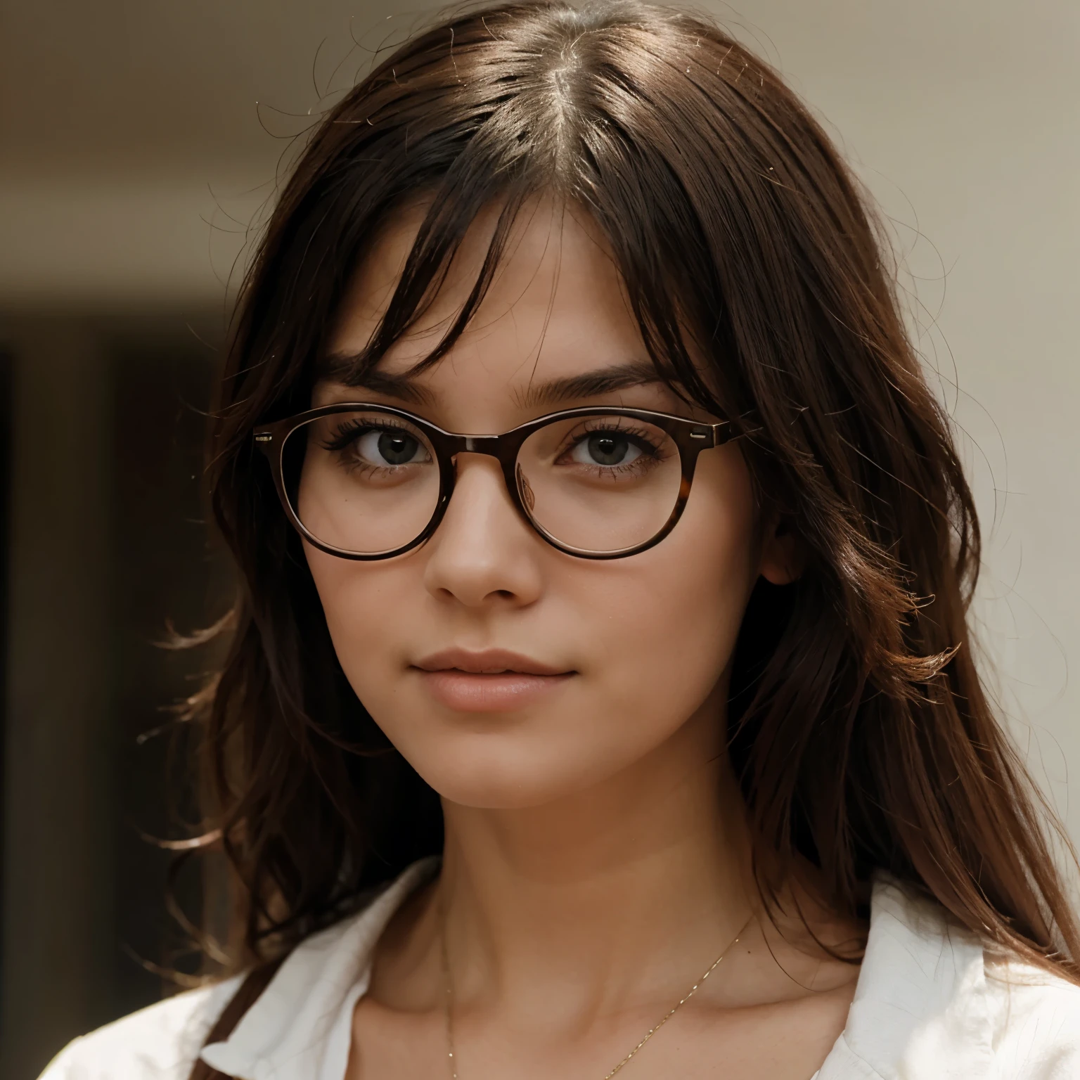 Beautiful girl with glasses