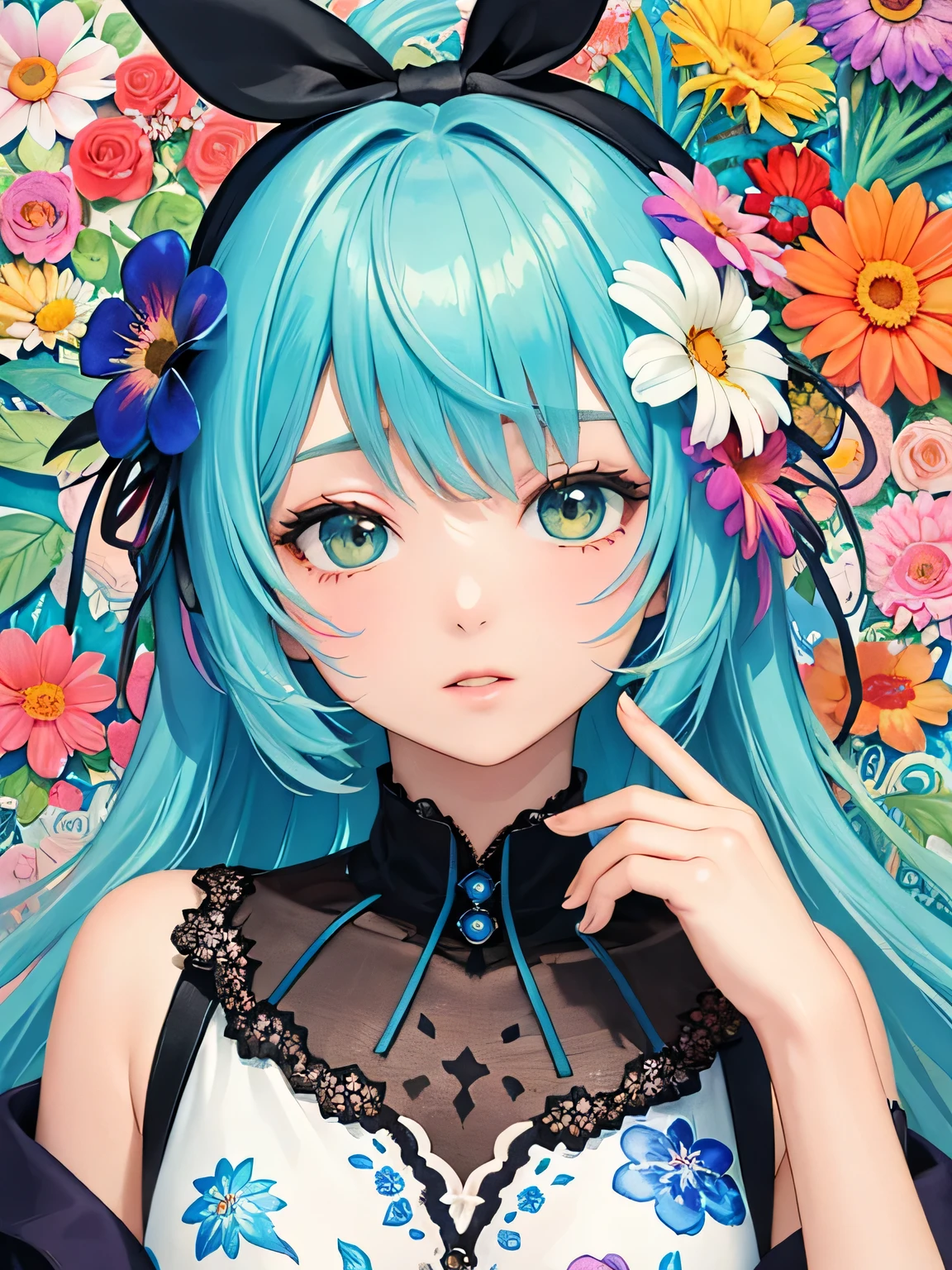 Fujichoco Style、(((stylish fashion))), 8K Quality、Intense watercolor, Detailed watercolor art, Watercolor splash, Surreal, avant-garde pop art, Beautiful and expressive paintings, Beautiful artwork illustration, Very colorful tones, wonderful, Cool beauty, highest quality、Official Art, Vector art, Stylish design, (((The most beautiful girl))), (((highest quality))), HDR, ((detailed)), (((Doodle Art)), ((masterpiece)), ((Super detailed)), (((Colorful flowers))),(((Stylish))),