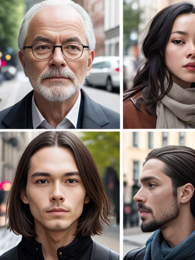 make a group of Judæus focusing on the character's face, on a street. . 4k image