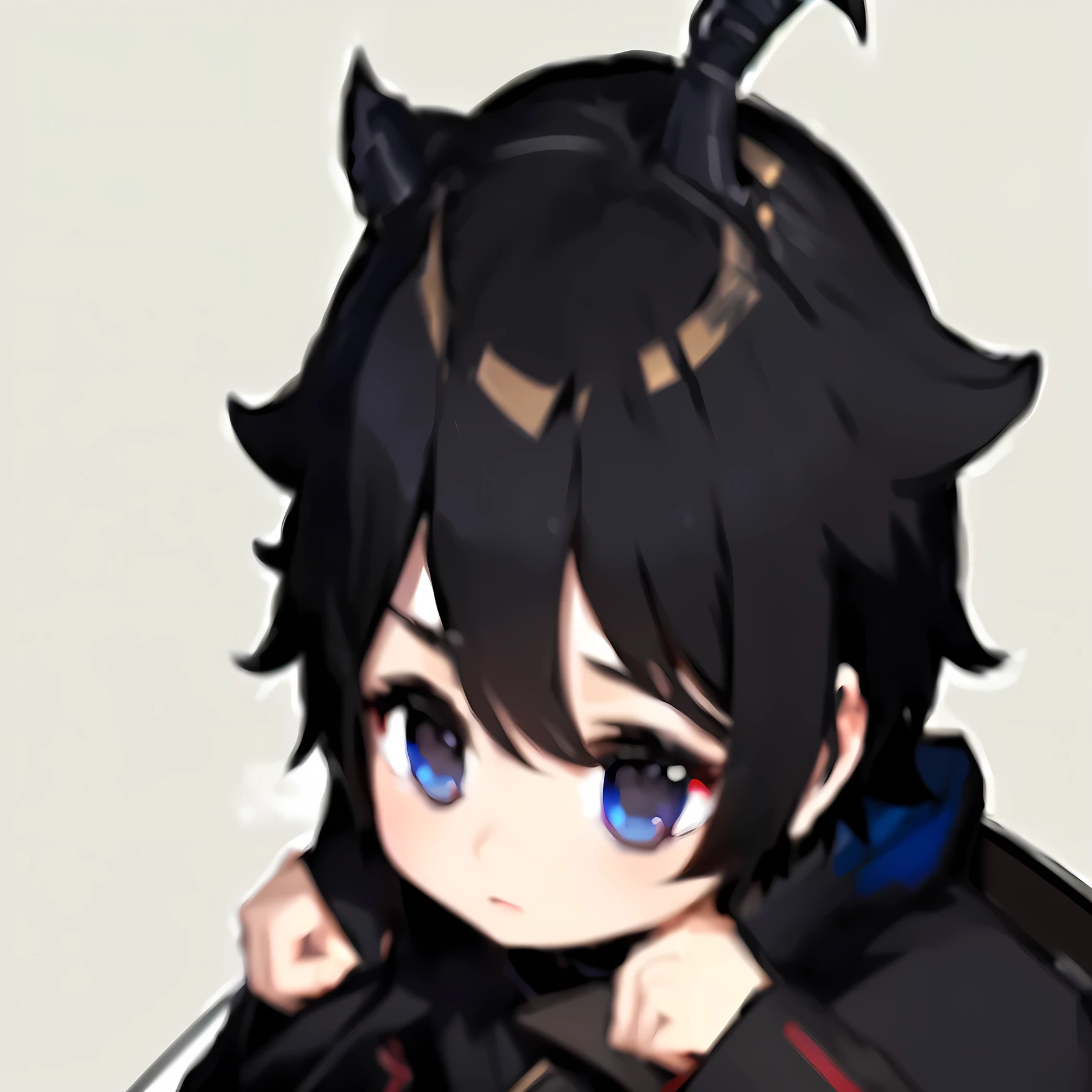 Anime boy with horns and black dress sitting on a black chair, ayaka genshin impact, from Arnite, Animation Moe Artstyle, genshin, Arnite, Guweizu, keqing from genshin impact, genshin impact character, black haired wizard, genshin impact, genshin impact style, Black color, zhongli from genshin impact