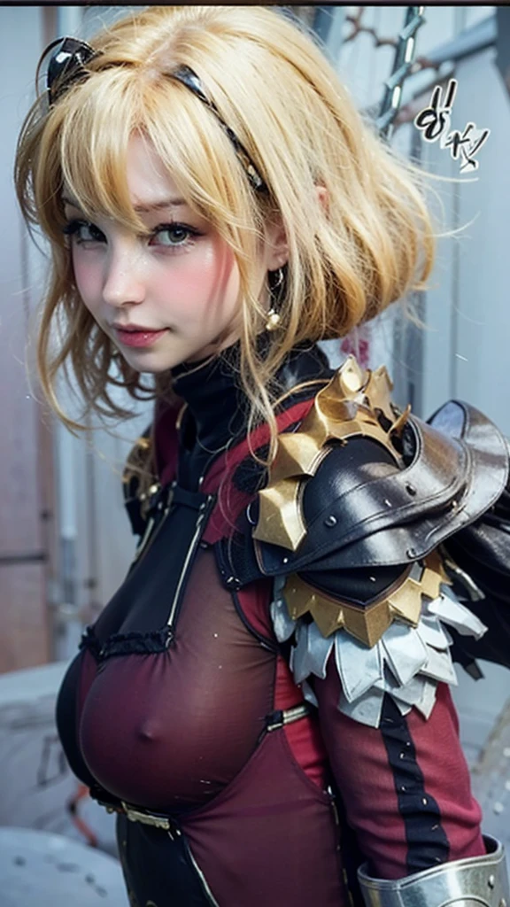 a close up of a woman in a costume with a sword, armor girl, anime girl cosplay, anime cosplay, girl in knight armor, realistic cosplay, ornate cosplay, professional cosplay,  beautiful armor, gorgeous female paladin, cosplay, full-cosplay, realistic