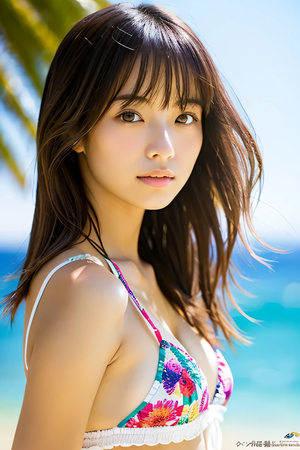 masterpiece, Highest_quality, Real, Highly detailed face, One girl, Japanese women, alone, Medium Hair, Swimwear, front