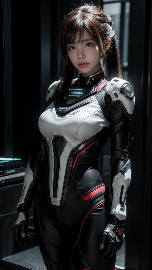 (full bodyesbian:1.3),((best qualtiy)), ((tmasterpiece)), (the detail:1.4), A beautiful cyberpunk girl, hard disk mecha white suite,(scutes:1.3),Machinary,sci-fy,(Transparent sci-fi glasses:1.2),hdr(HighDynamicRange),Ray traching,NVIDIA RTX,Hyper-Resolution,Unreal 5,Subsurface scattering、PBR Texture、post-proces、Anisotropy Filtering、depth of fieldaximum definition and sharpnesany-Layer Textures、Albedo e mapas Speculares、Surface coloring、Accurate simulation of light-material interactions、perfectly proportions、rendering by octane、Two-colored light、Low ISO、White balance、the rule of thirds、8K raw data、