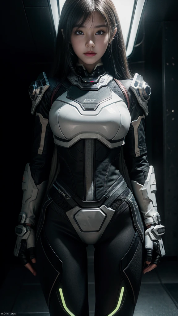 (full bodyesbian:1.3),((best qualtiy)), ((tmasterpiece)), (the detail:1.4), A beautiful cyberpunk girl, hard disk mecha white suite,(scutes:1.3),Machinary,sci-fy,(Transparent sci-fi glasses:1.2),hdr(HighDynamicRange),Ray traching,NVIDIA RTX,Hyper-Resolution,Unreal 5,Subsurface scattering、PBR Texture、post-proces、Anisotropy Filtering、depth of fieldaximum definition and sharpnesany-Layer Textures、Albedo e mapas Speculares、Surface coloring、Accurate simulation of light-material interactions、perfectly proportions、rendering by octane、Two-colored light、Low ISO、White balance、the rule of thirds、8K raw data、