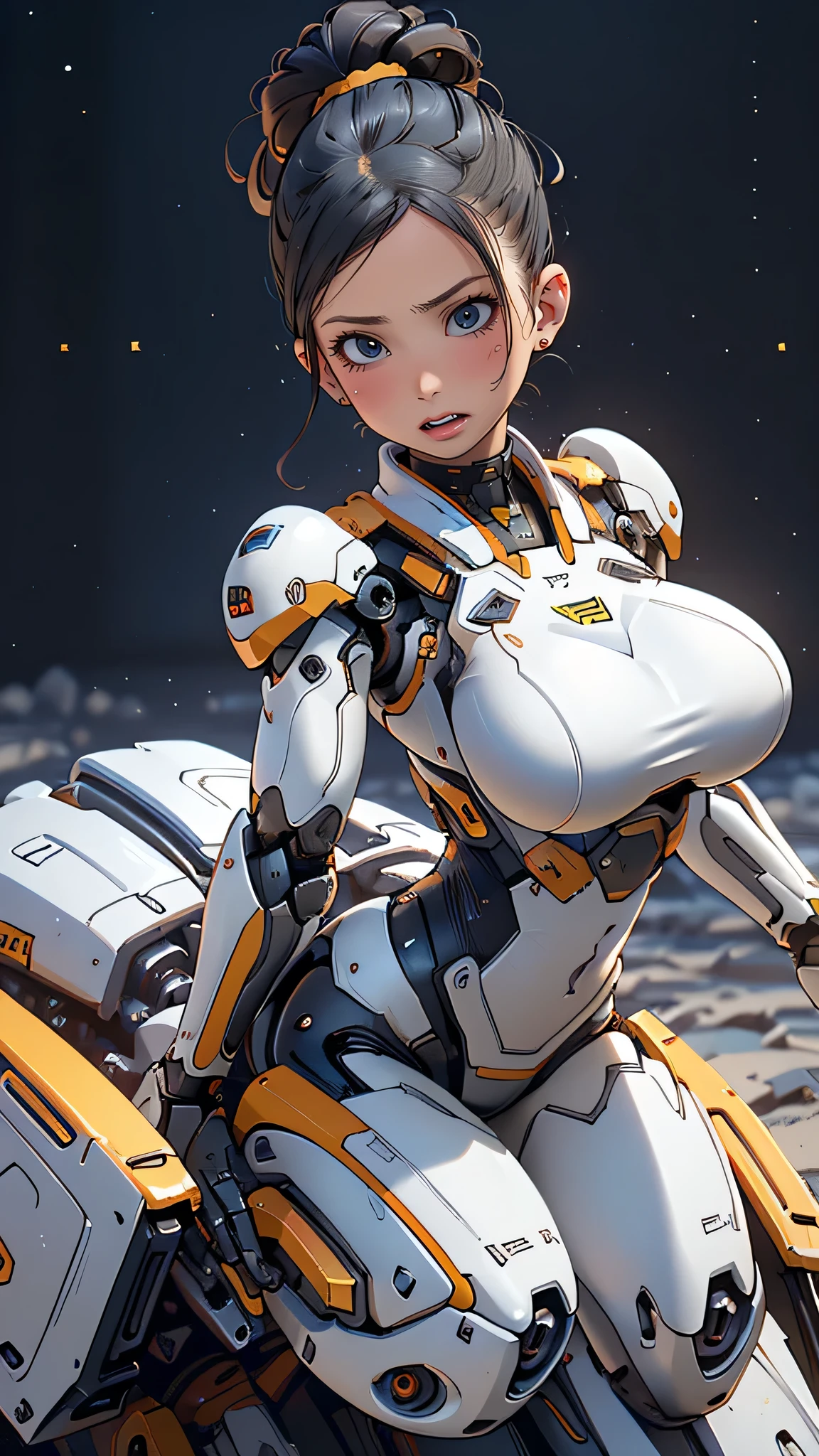 (random dynamic poses:1.2),mecha body,(Thin type:1.8),(big breasts:1.5),(random hairstyle),(Highest image quality,(8K), Ultra-realistic, Best Quality, High quality, High Definition, high quality texture, high detailing, Beautiful detailed, fine detailed, extremely details CG, Detailed texture, realistic representation of face, masterpiece, presence)