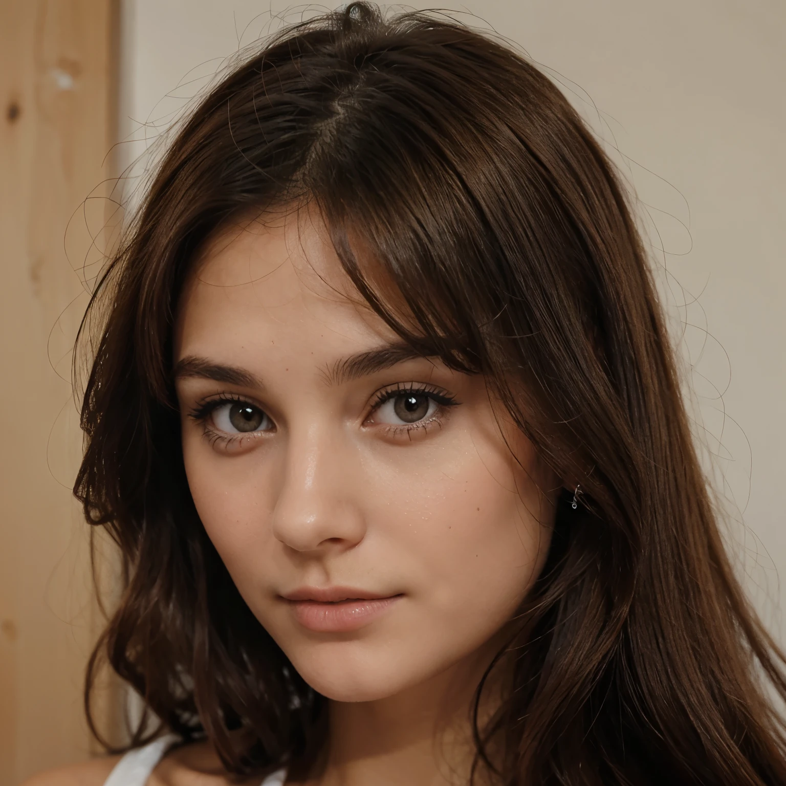 (realiste) (fille italienne) (joli visage) (parfait) (brune)