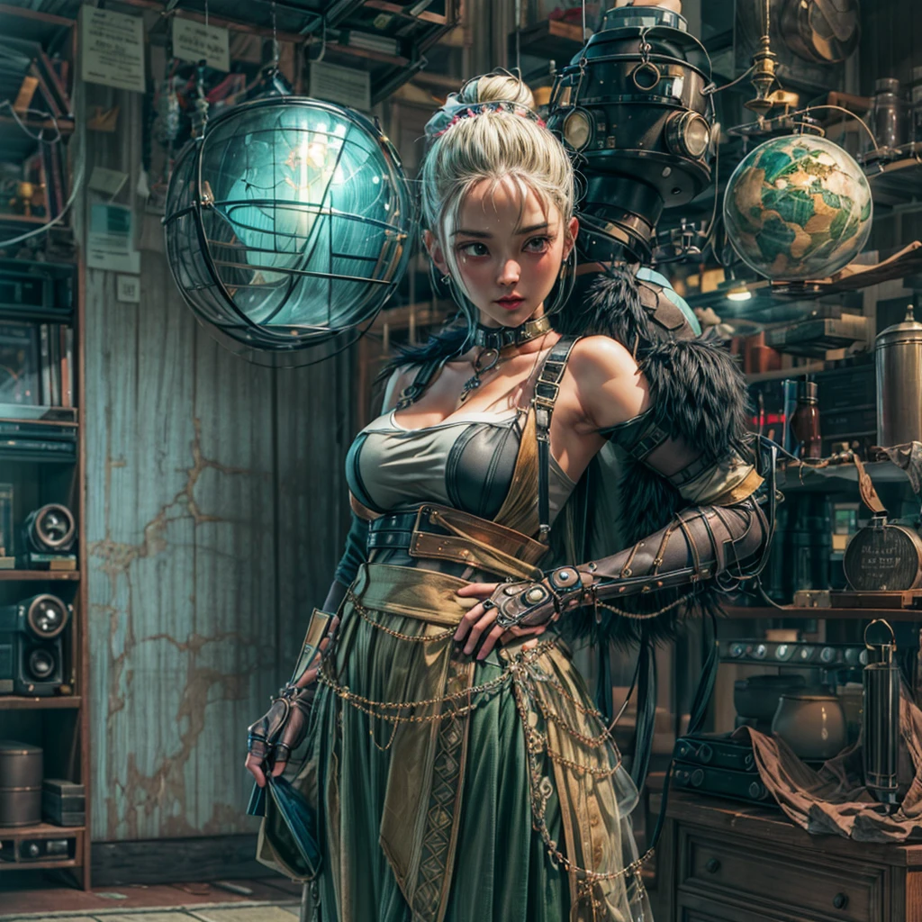 Candid capture of ((((Adorable, Fascinating, Fascinating, woman)))),(((goddess, soul))),(Top Buns),((Food, leggings, Layered skirt, Cowl, Pouch)),((boots, gloves, blade)), (((Fuzzy logic, Psychenotics, mysticism, Urban Gothic, Psychonaut, Science fiction, Hi-fi, Abstracted, Quasi-organic, Sacred geometry, Biomechanics, Alchemy, isometric))), (((The most beautiful images in existence))), 3D, 2.5D, Mid Real, (masterpiece), (masterpiece), ((highest quality)), ((highest quality)), ((highest quality)), ((High fidelity)), ((最High resolution)), ((High resolution)), ((Ultra-detailed)), (((Detail enhancements))), ((Very detailed)), Unity 8K, Unreal 8K, Octane Rendering, Awe-inspiring, Breathtakingly beautiful, High resolution, 超High resolution, High resolution, Full HD, Scrupulous, Complex, Intimate, Subtleties, Awards, (((The most beautiful artwork))), Caustics, Film Grain, Radio City, Photon Mapping, Ray Tracing